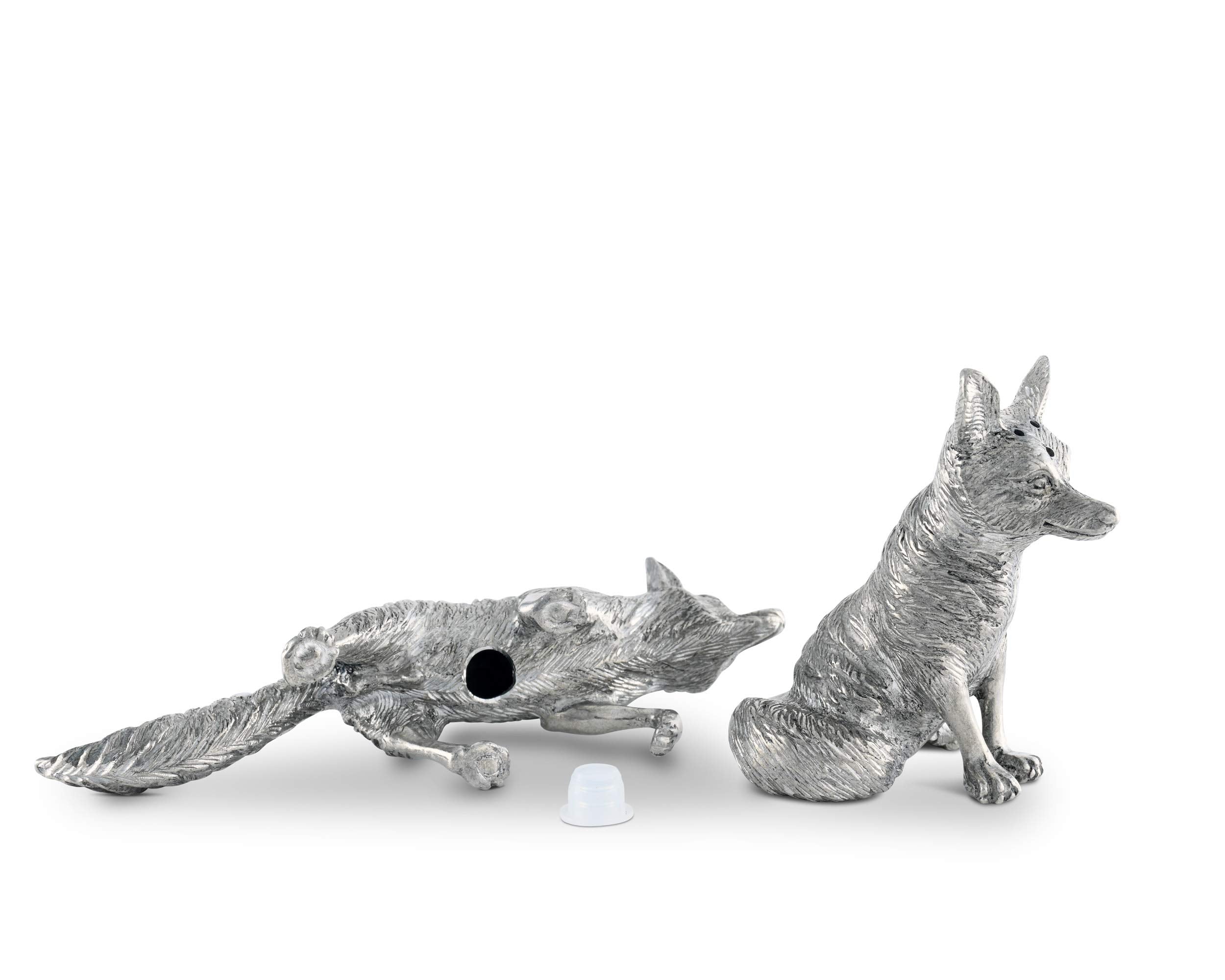 Vagabond House Pewter Foxes Hunting Salt & Pepper Shaker Set 2.5 Inch Tall