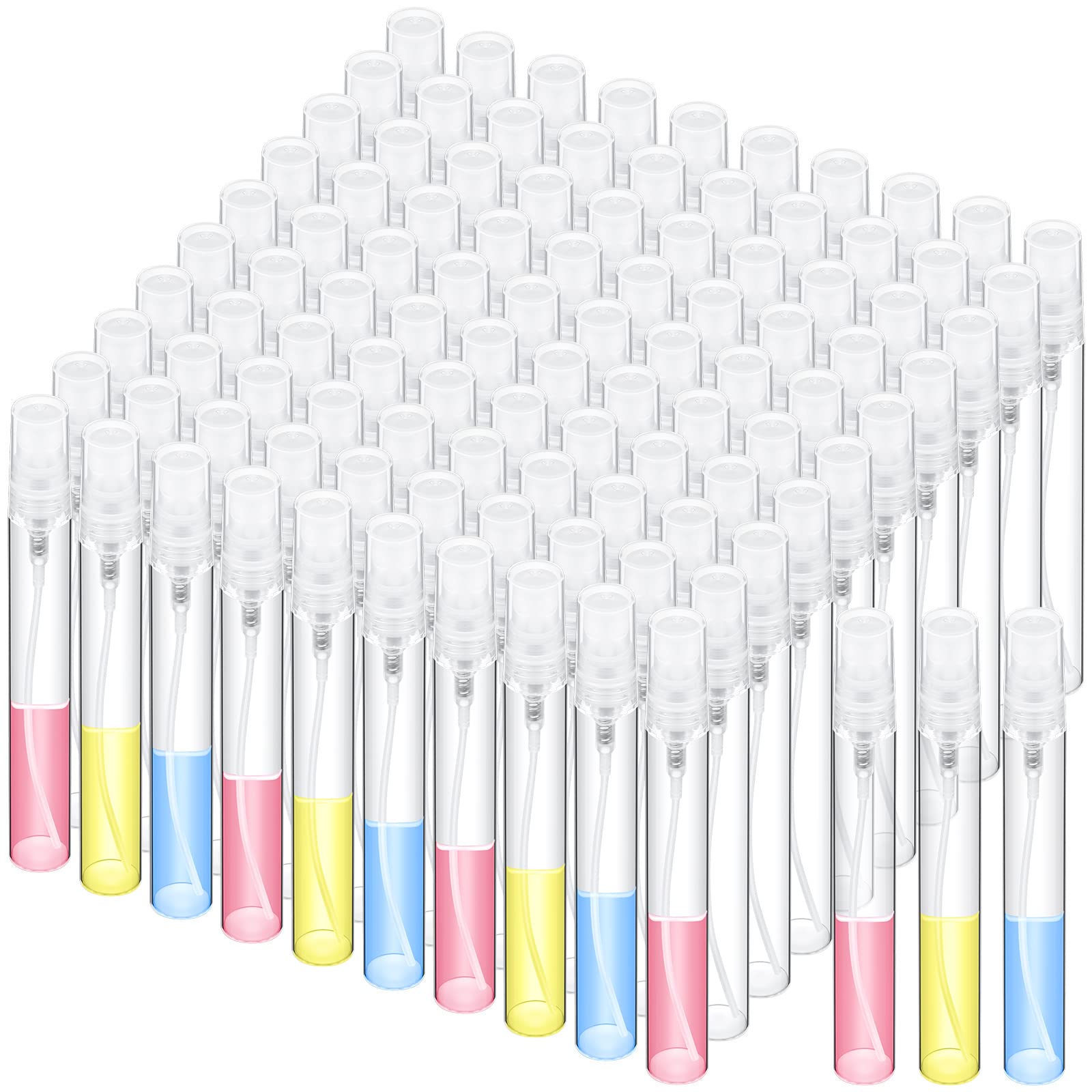 Lallisa 100 Pcs Mini Spray Bottles Clear Glass Perfume Bottles Refillable Fine Mist Spray Bottles Empty Fragrance Sample Spray C