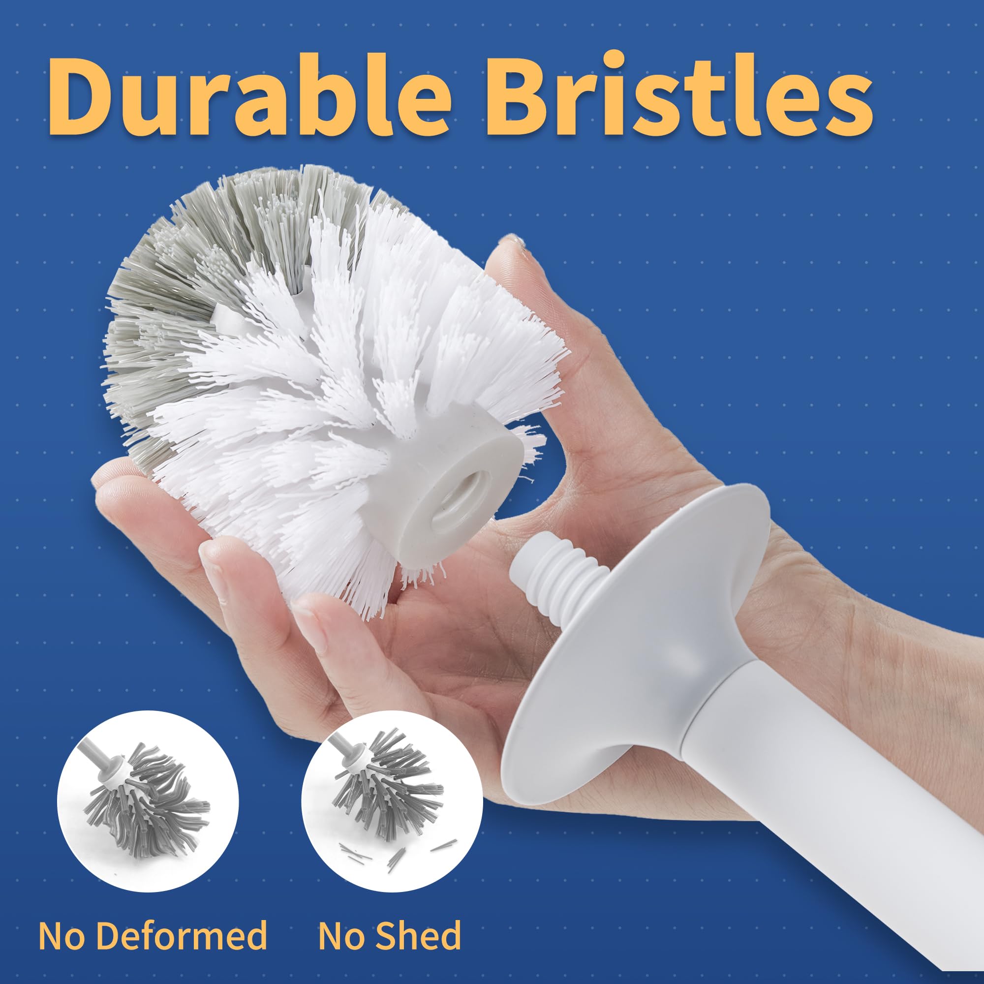 Boomjoy Toilet Bowl Brush And Holder, 2 Pack Toilet Brush And Holder Set With Dense Bristles For Bathroom Deep Cleaning, Househo