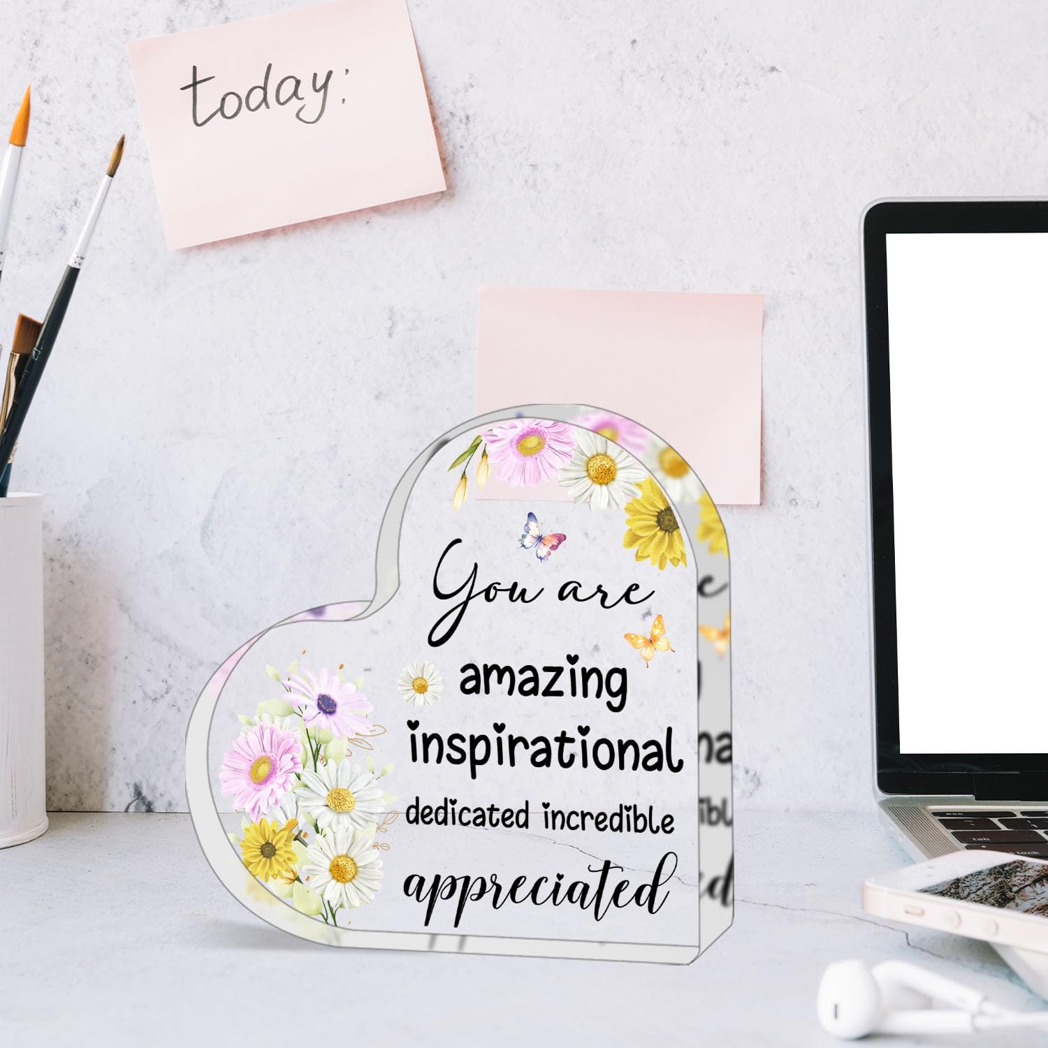 Positive Decor Motivational Gifts, You're Amazing Sign Inspirational Encouragement Gifts for Friend Coworker, Positive Cheerful