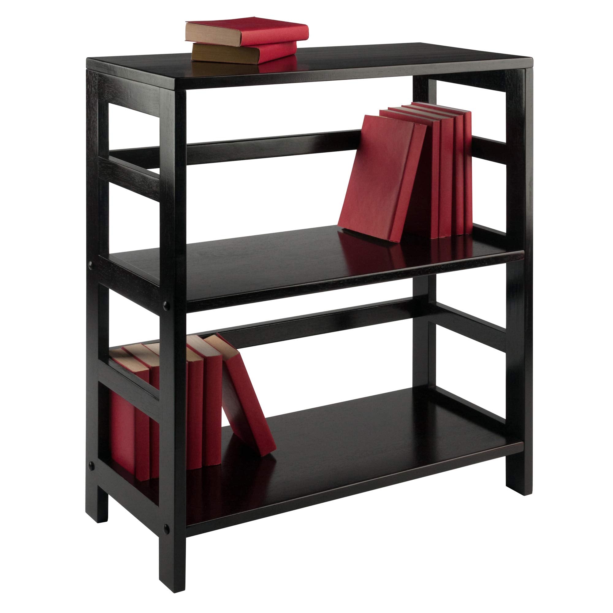 Winsome Wood Leo Model Name Shelving, Small And Large, Espresso
