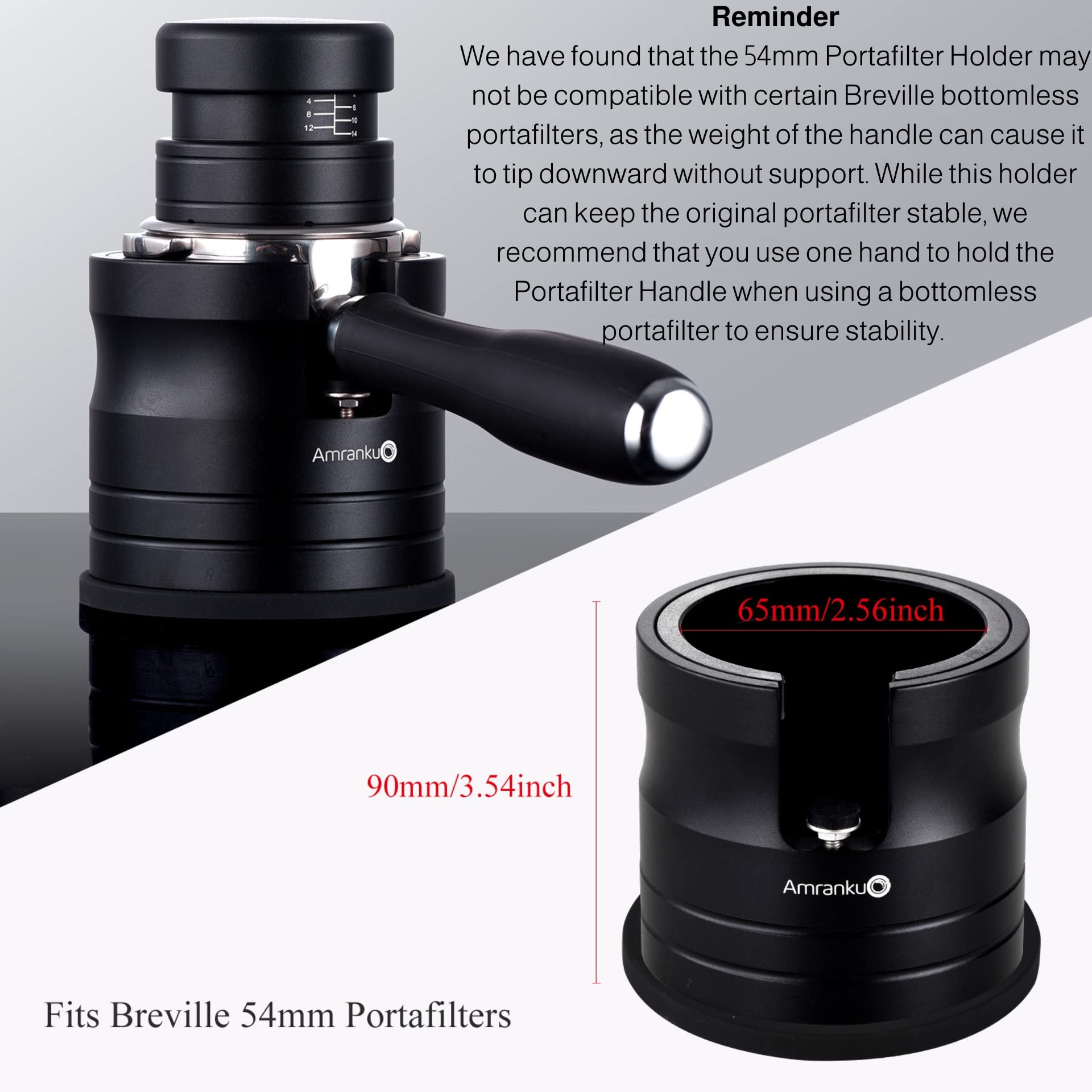 Amrankuo Coffee Portafilter Holder| Espresso Tamper Stand| Aluminum Alloy Espresso Holder| With Non-Slip Base| Fits 54Mm Espress