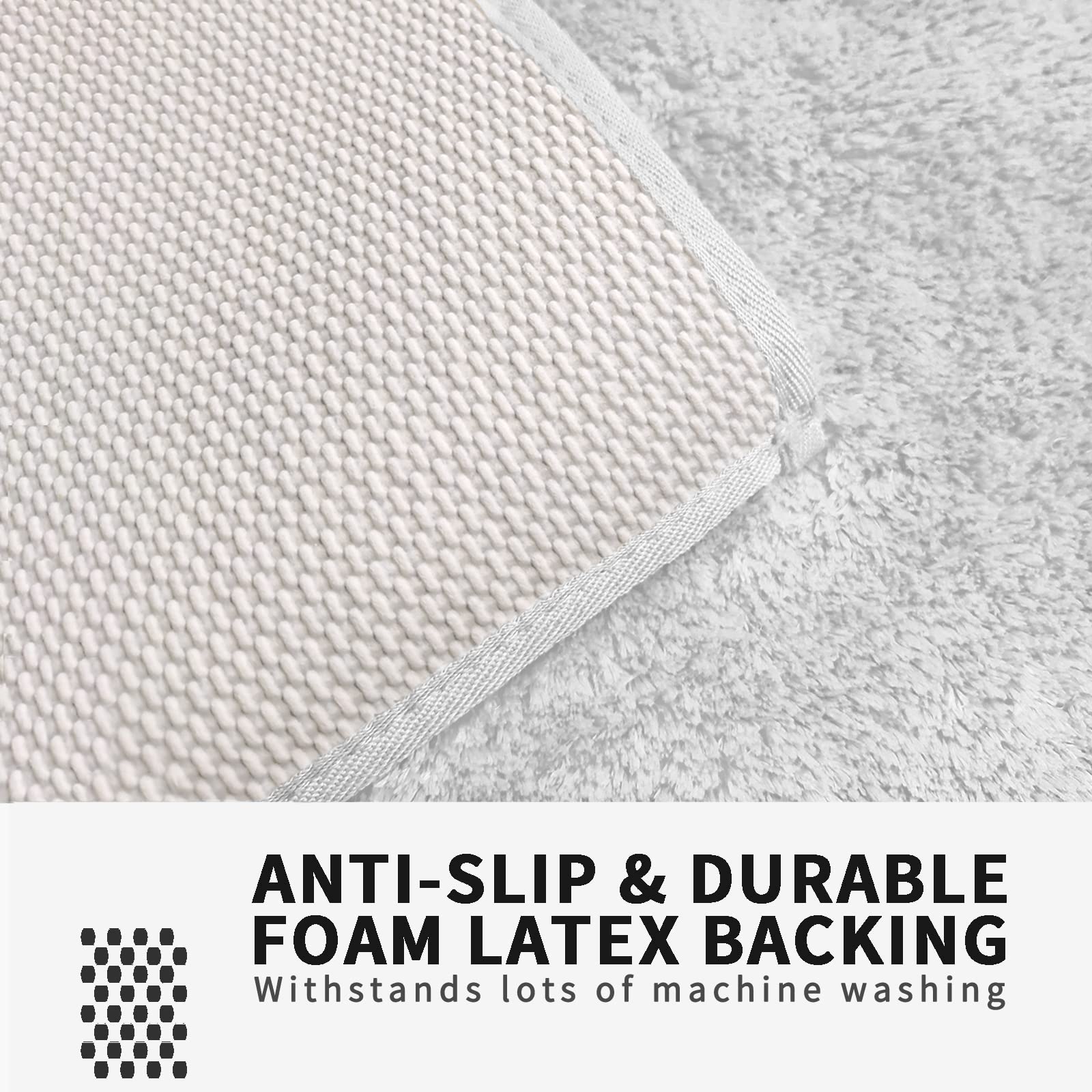 FIFU Bath Mats for Bathroom Non Slip  Super Soft Shaggy Bath Rugs for Bathroom Floor  Absorbent Plush & Machine Washable Bathroom Rug Mat 17x24 Inches White