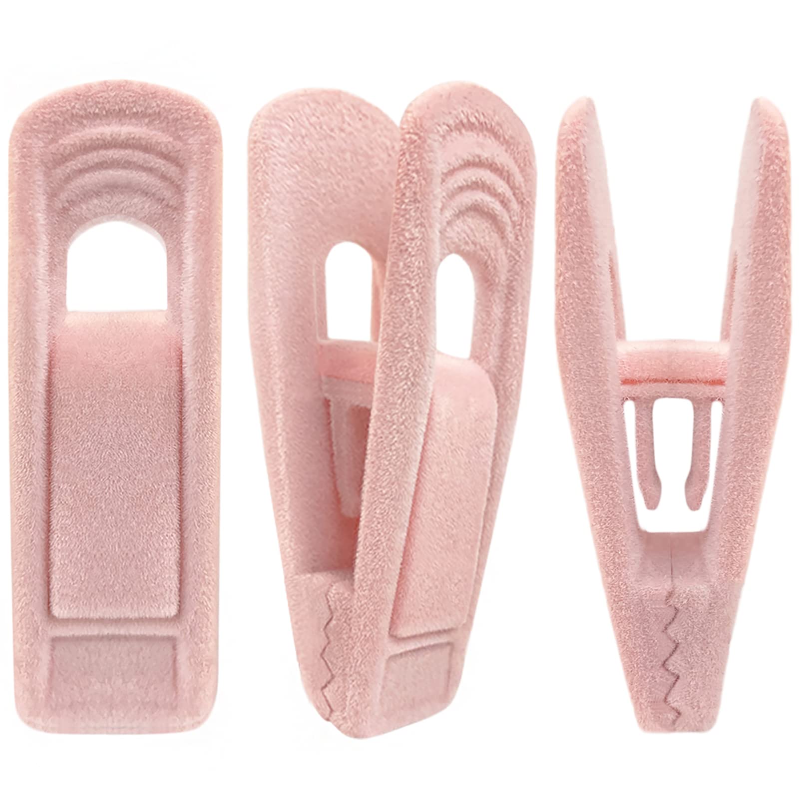 Tofiigrem Light Pink Velvet Hanger Clips (60-Pack), Non-Slip Strong Velvet Hanger Clip For Velvet Hangers, Pants Skirt Felt Hang