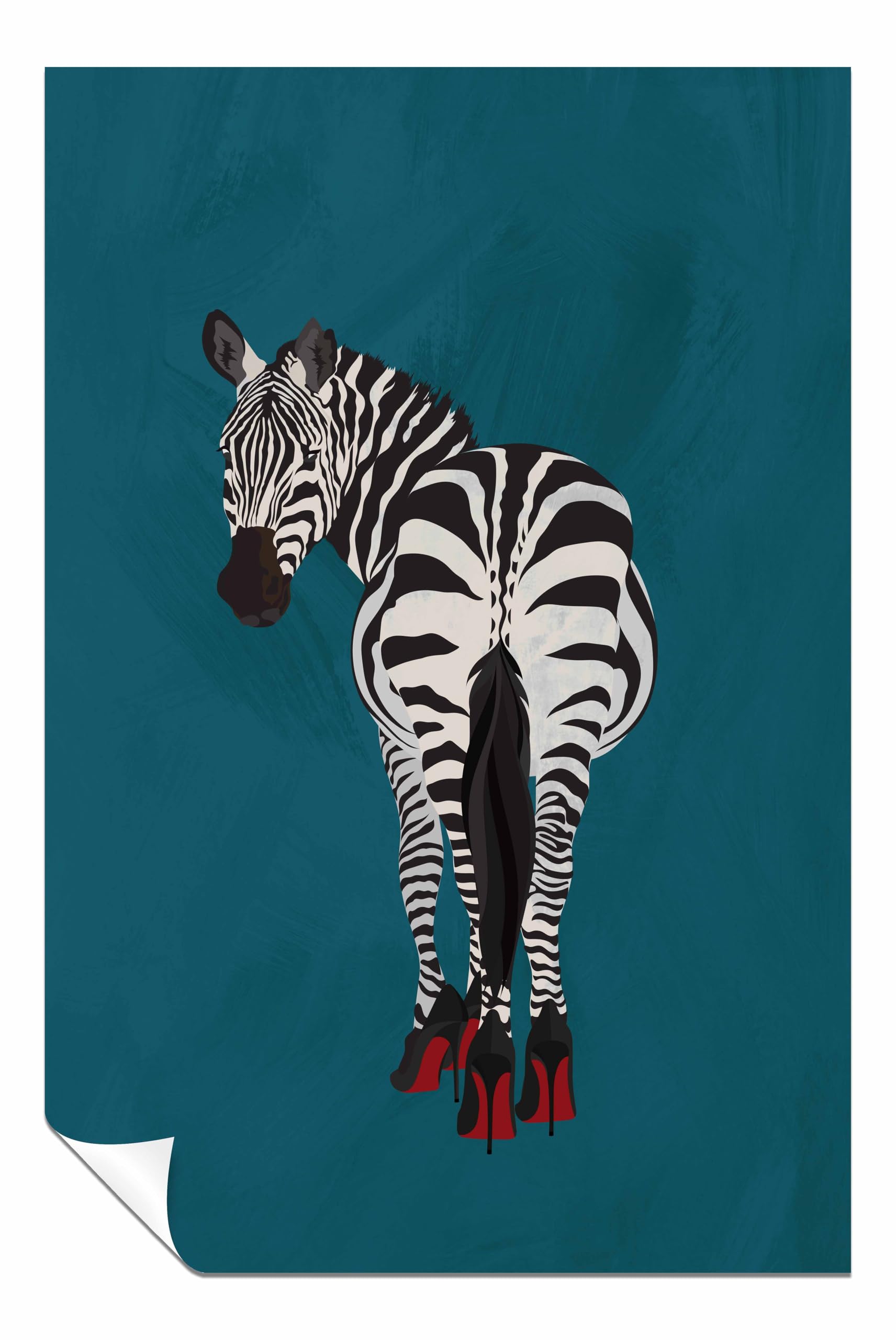 Zebra Heels Unframed Poster Print, Pictures For Home Walls, Bedroom, Living Room & Bathroom Decor 91X61Cm (36X24In)