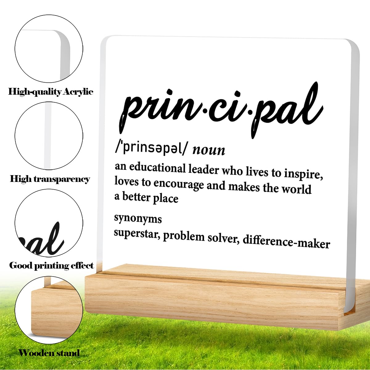 School Principal Appreciation Gifts for Men Women, Principal Definition Acrylic Desk Sign Decor