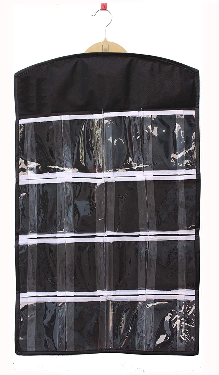 Big buyer (1 piece Wall Hanging Wardrobe Organizer with 16 Transparent Pockets, Organizes Socks, Undergarments, Belts, Ties, Sc