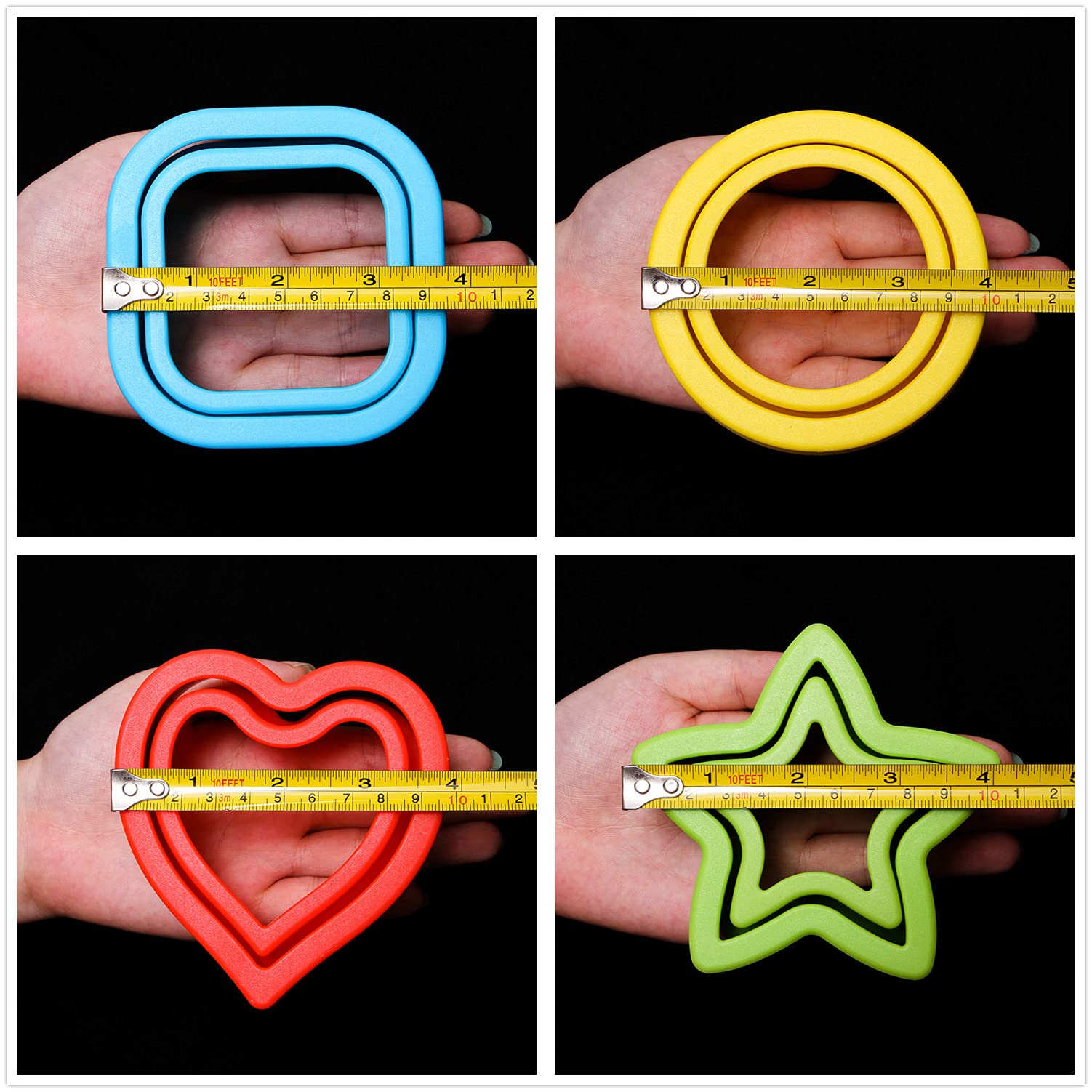 Bakingworld Sandwich Cutter And Sealer,Set Of 4 Bread Sandwich Decruster Pancake Maker Diy Cookie Cutters For Kids Bento Box,Rou