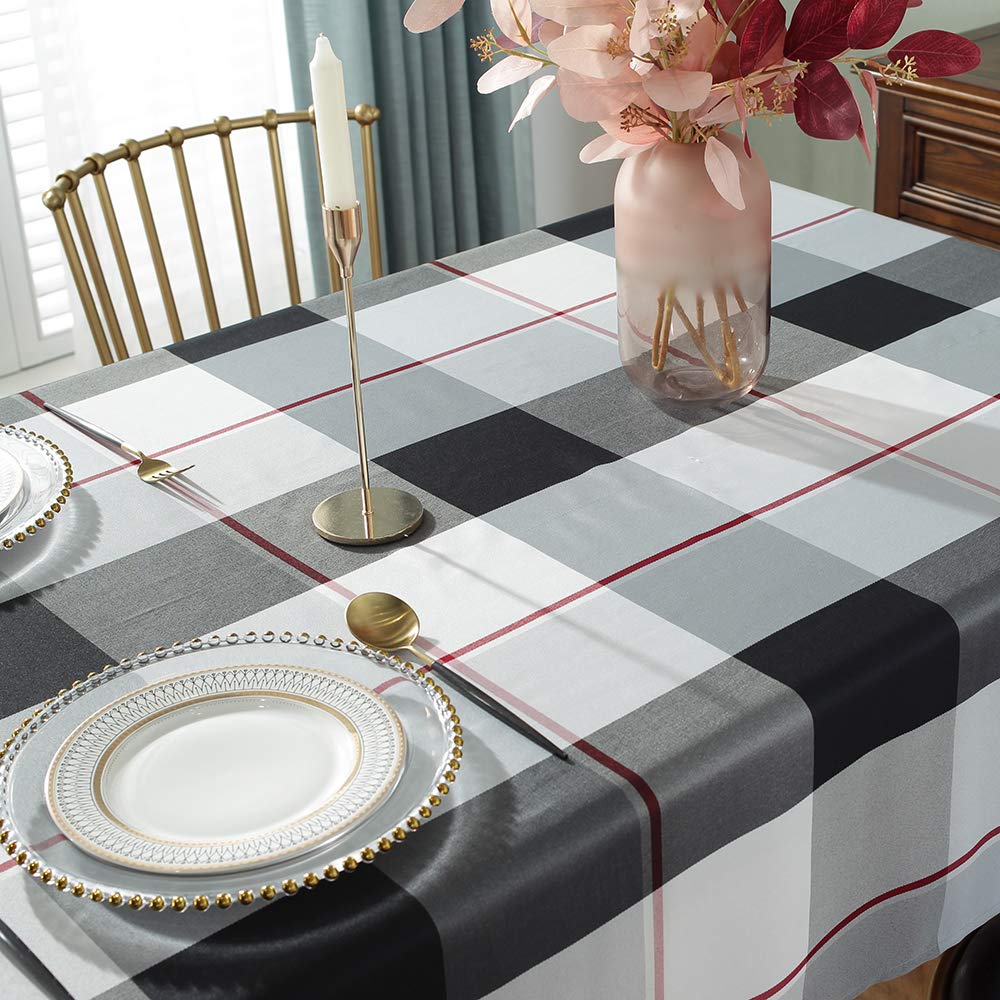 Rectangle Tablecloth 52 X 70 Inch Checkered Table Cloths Spillproof Anti-Shrink Soft And Wrinkle Resistant Decorative Fabric Tab