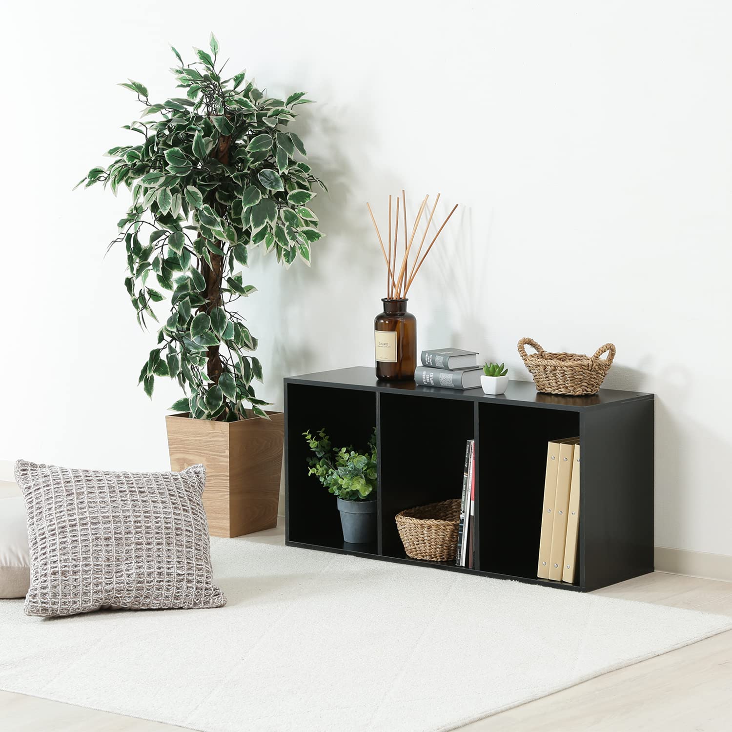 Fujiboeki 96775 Color Box, 3 Tiers, Width 16.5 x Depth 11.4 x Height 35.0 inches (41.8 x 29 x 89 cm), Black, Storage Box, Fixed