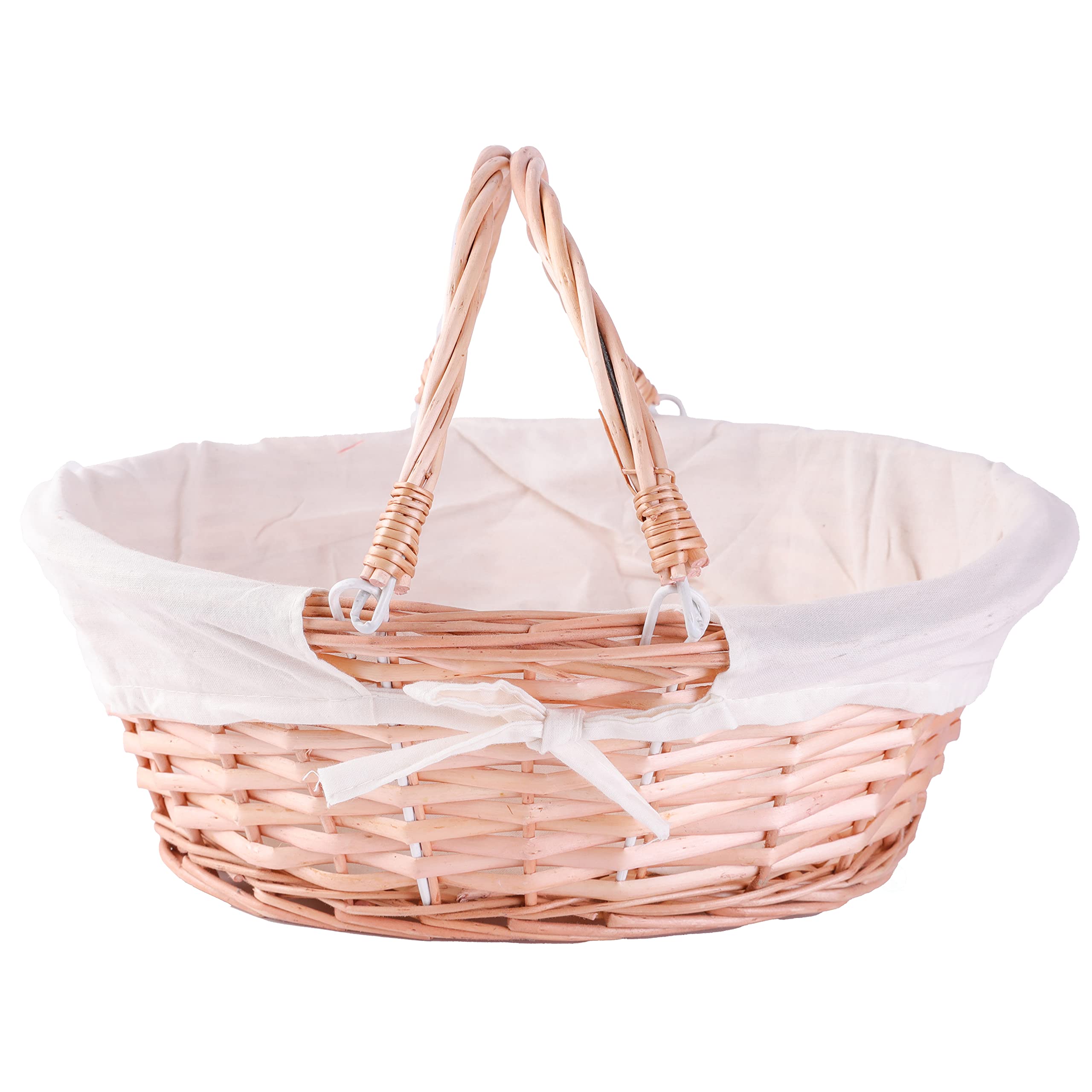 Vintiquewise(Tm Qi003055.Wf Oval Willow Basket With Double Drop Down Handles (2 Units)