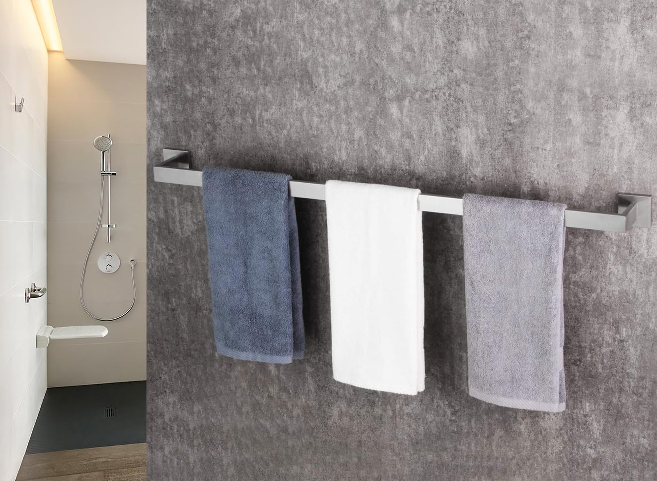 36 Inch Towel Bar 2 Pack For Bathrooms 12/16/24/28/32/36 Inch Stainless Steel 304 Brush Nickel Towel Holder Modern Square Towel