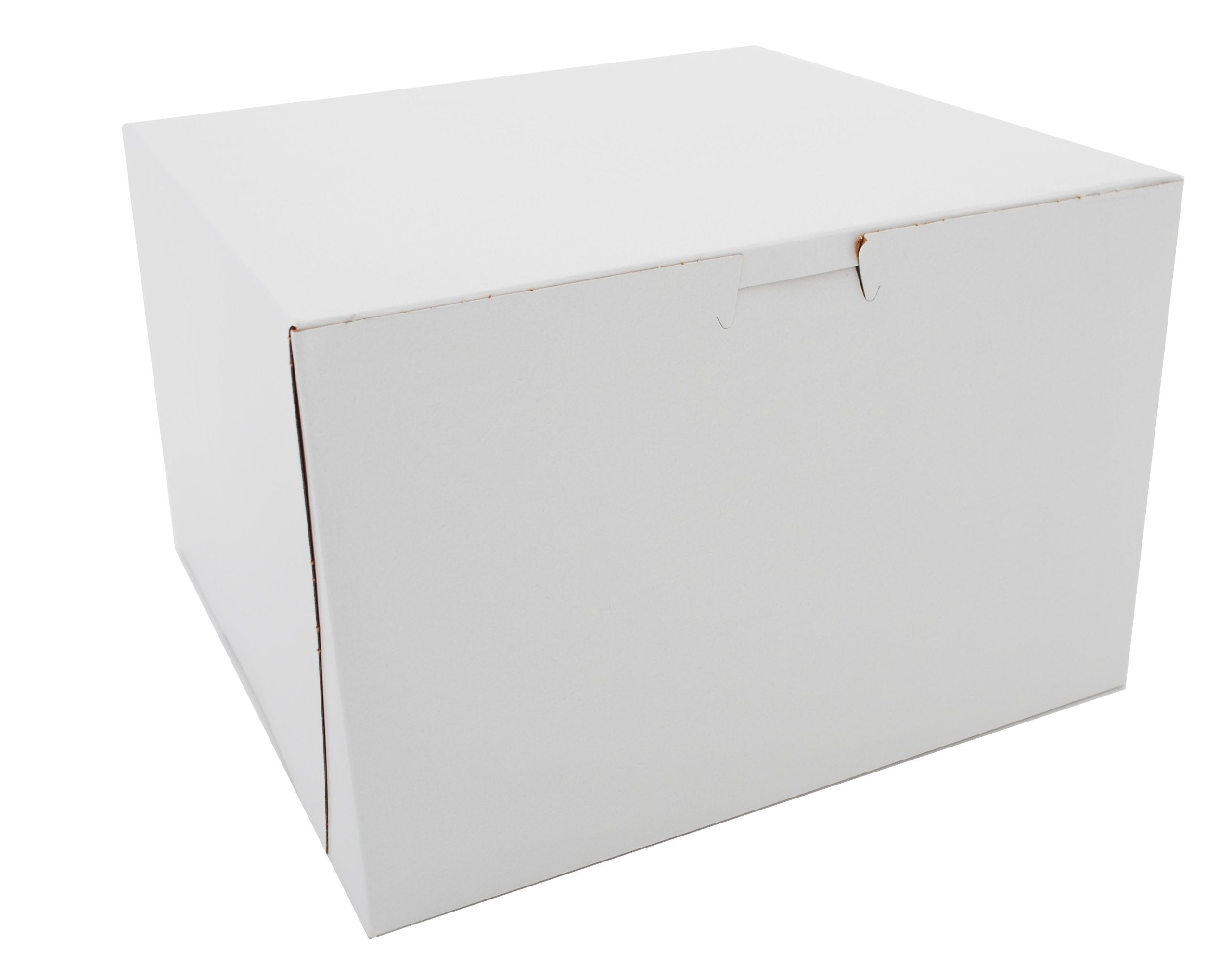 Southern Champion Tray 0966 Premium Clay Coated Kraft Paperboard White Non-Window Lock Corner Bakery Box, 9 Length X 9 Width