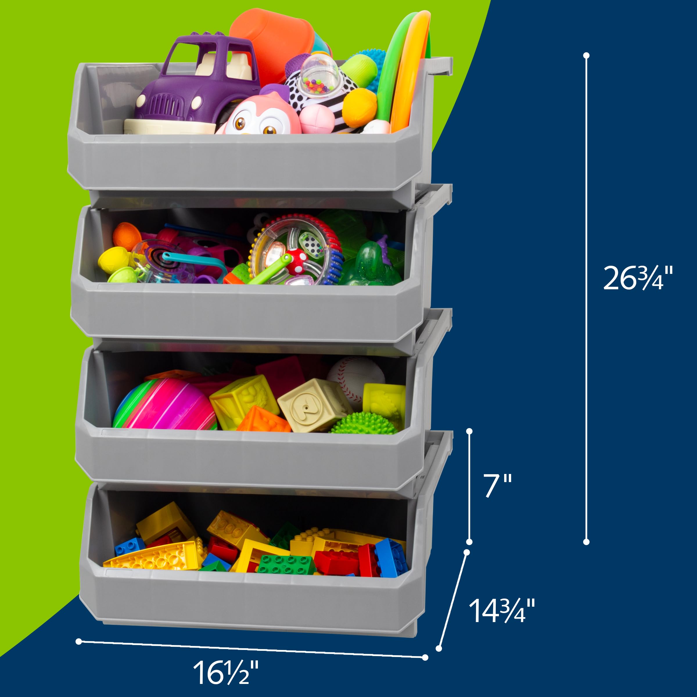 Readyspace Plastic Containers For Organizing And Storage Bins For Closet, Kitchen, Office, Or Pantry Organization, Extra Large,