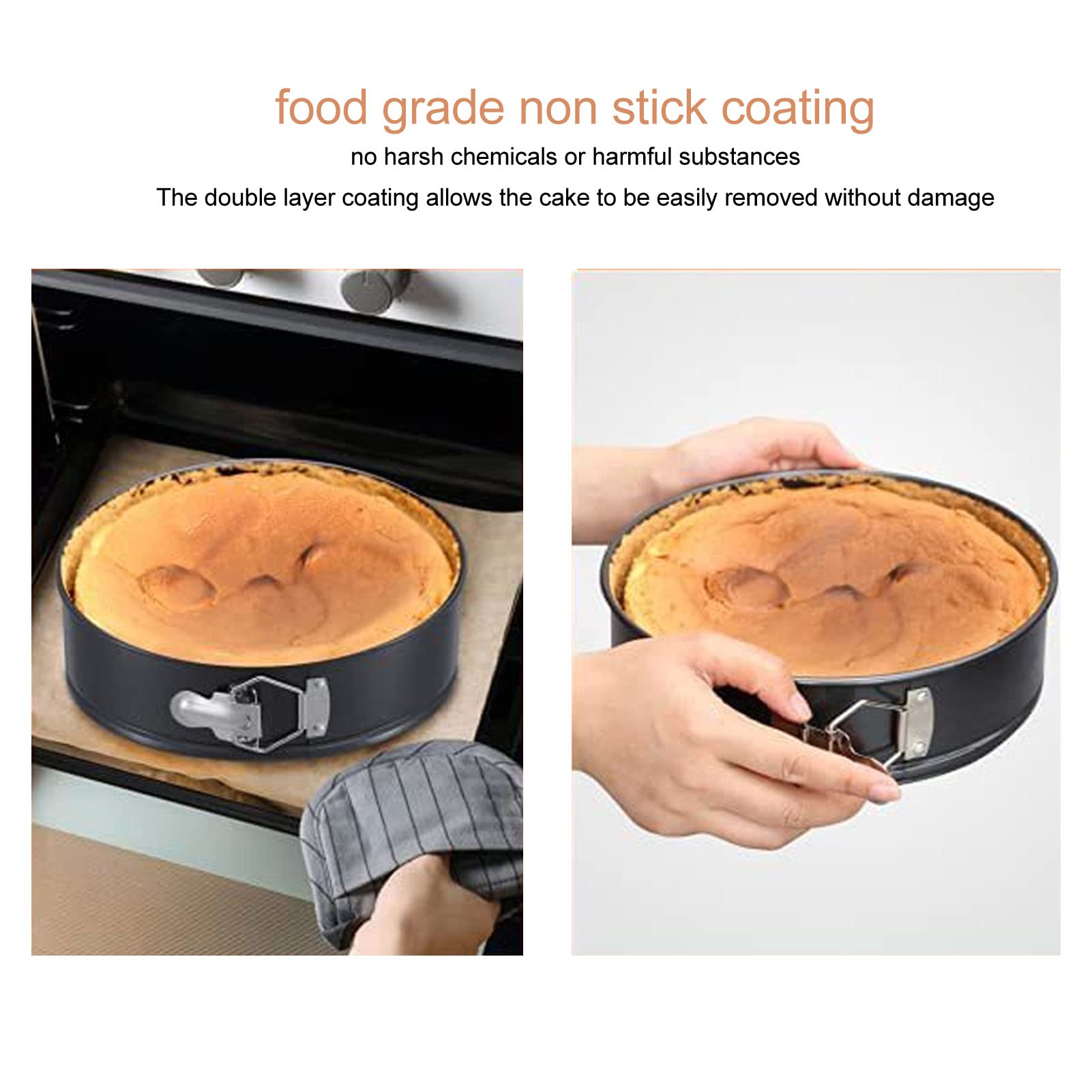 Cake Pan, Round Springform Pans, Prevent Sticking Cheesecake Pan Set, Black Removable Bottom Baking Tool, For Cheesecake, Pizza,
