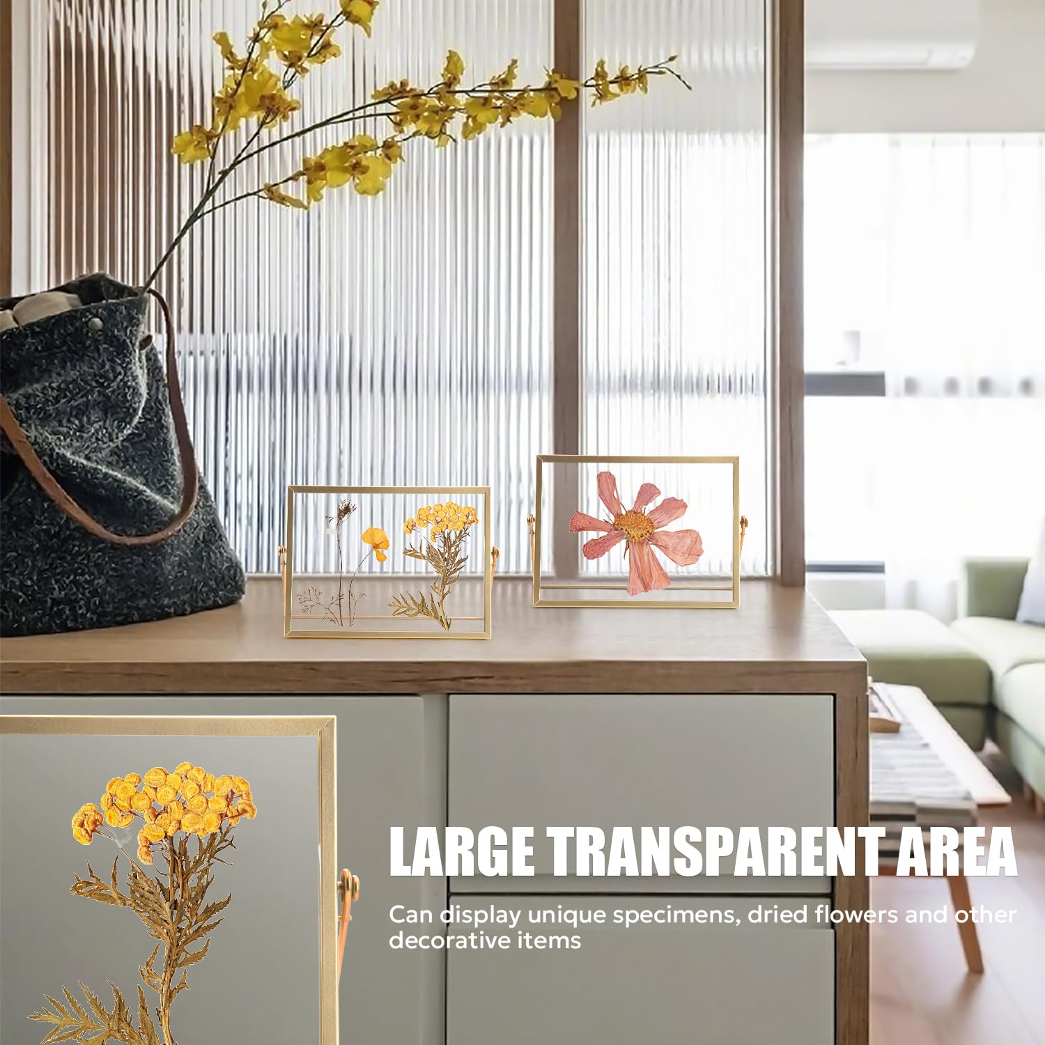 AceList 6x8 Picture Frame Set of 3 for 4x6 Picture - Gold Metal Floating Photo Frame with Glass Cover - 6x8 Frame Gold Picture F