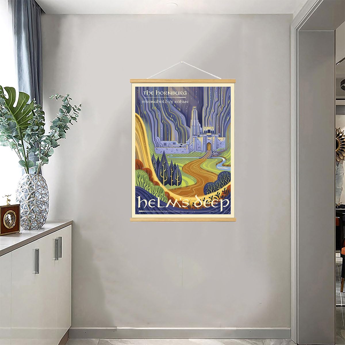 Middle Earth Landscape Wall Art Prints Canvas PaintingFantasy Posters, Wall Pictures, For Travel Gift, Canvas Art with Frames, F