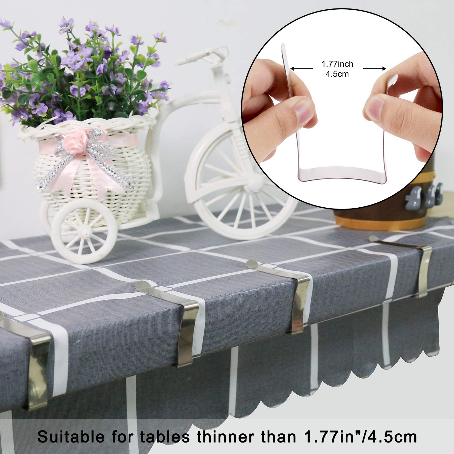 Tripole Tablecloth Clips 32 Pack Stainless Steel Table Cover Clamps Skirt Clips For Home Kitchen Restaurant Picnic Tables