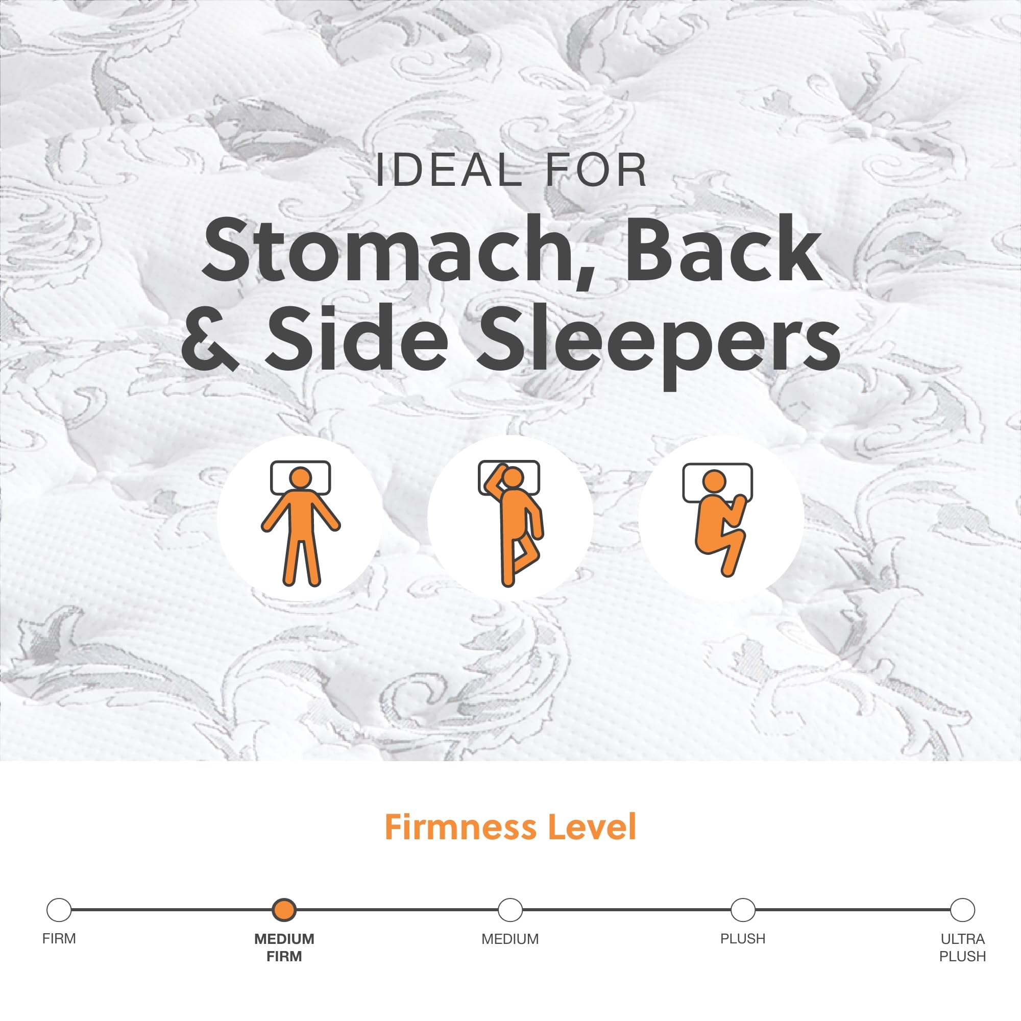 Signature Design By Ashley King Size Chime 8 Inch Medium Firm Innerspring Mattress With Pressure Relief Quilt Foam