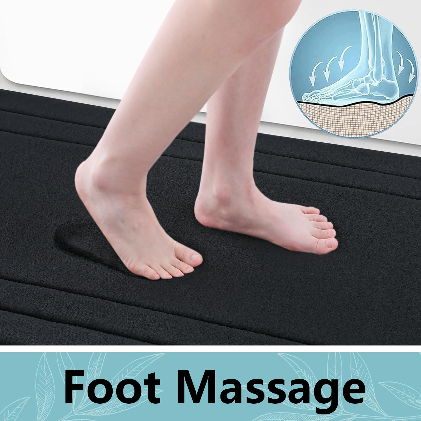 Arotive Memory Foam Bathroom Rug Mat 44X24, Ultra Soft And Absorbent Bath Mat, Machine Wash Dry, Comfortable Bath Rug Carpet For