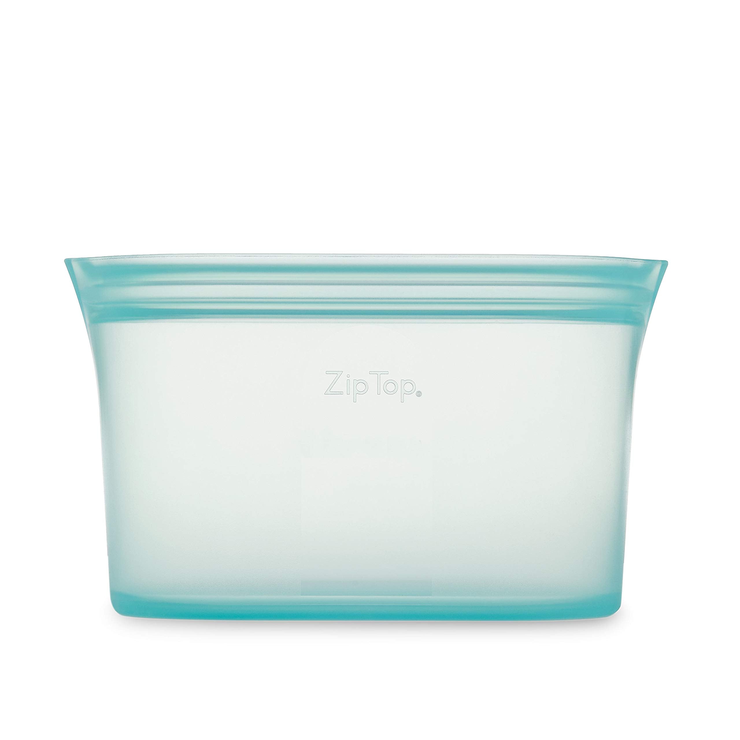 Zip Top Reusable Food Storage Bags | Large Dish [Teal] | Silicone Meal Prep Container | Microwave, Dishwasher And Freezer Safe |