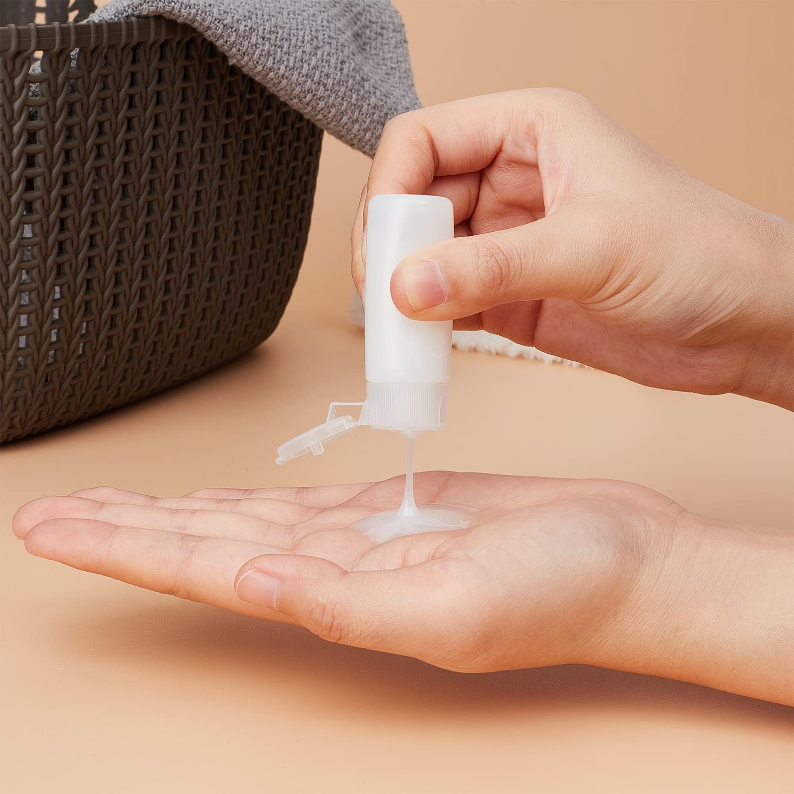 Benecreat 10 Pack 12Ml Small Plastic Flip Cap Sample Bottle Empty Refillable Travel Bottles For Makeup Cosmetic Toiletries Produ