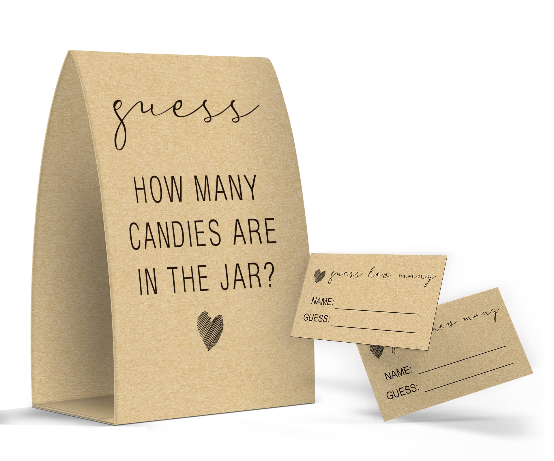 Guess How Many Candies Are In The Jar, Kraft, Baby Shower Games, Baby Shower Decorations - One Sign And 50 Cards(Guess005)