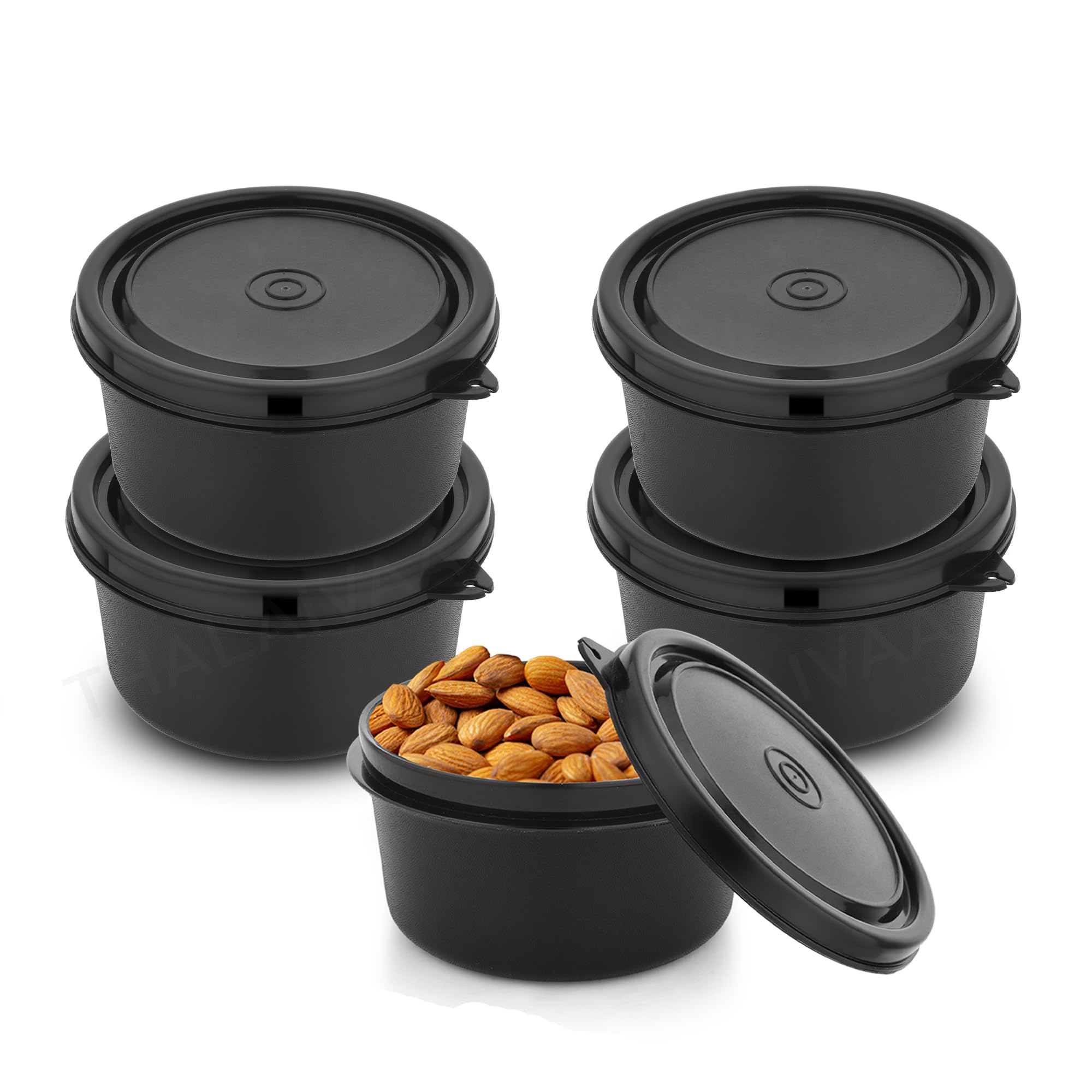 Thalaivaa Stainless Steel Lunch Containers Set Of 5 Pcs, 450Ml  Microwave Safe Containers With Airtight & LeakProof Plastic Li