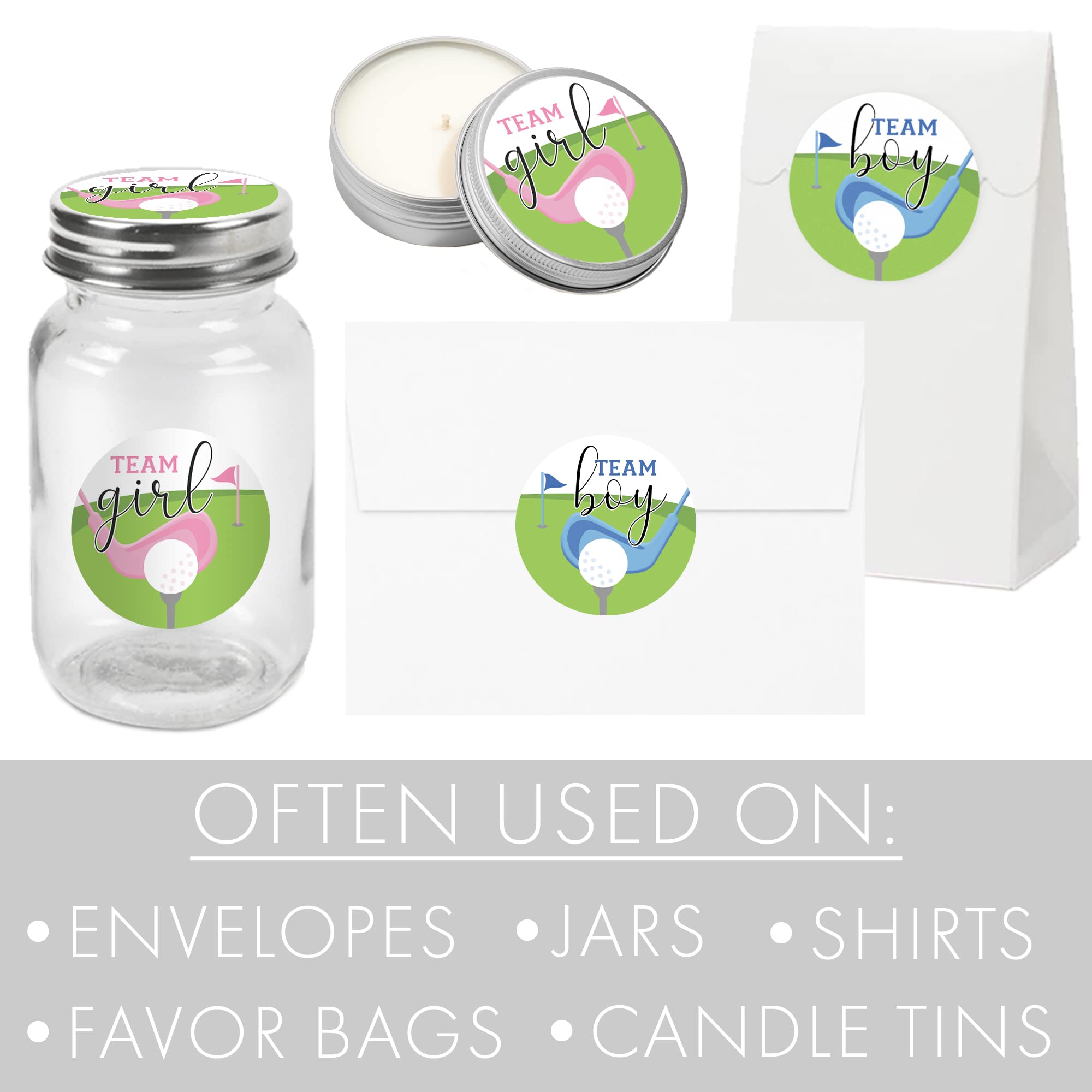 Golf Gender Reveal Party - Team Boy Or Team Girl Stickers - 40 Labels - Putters Or Pearls Themed Gender Reveal
