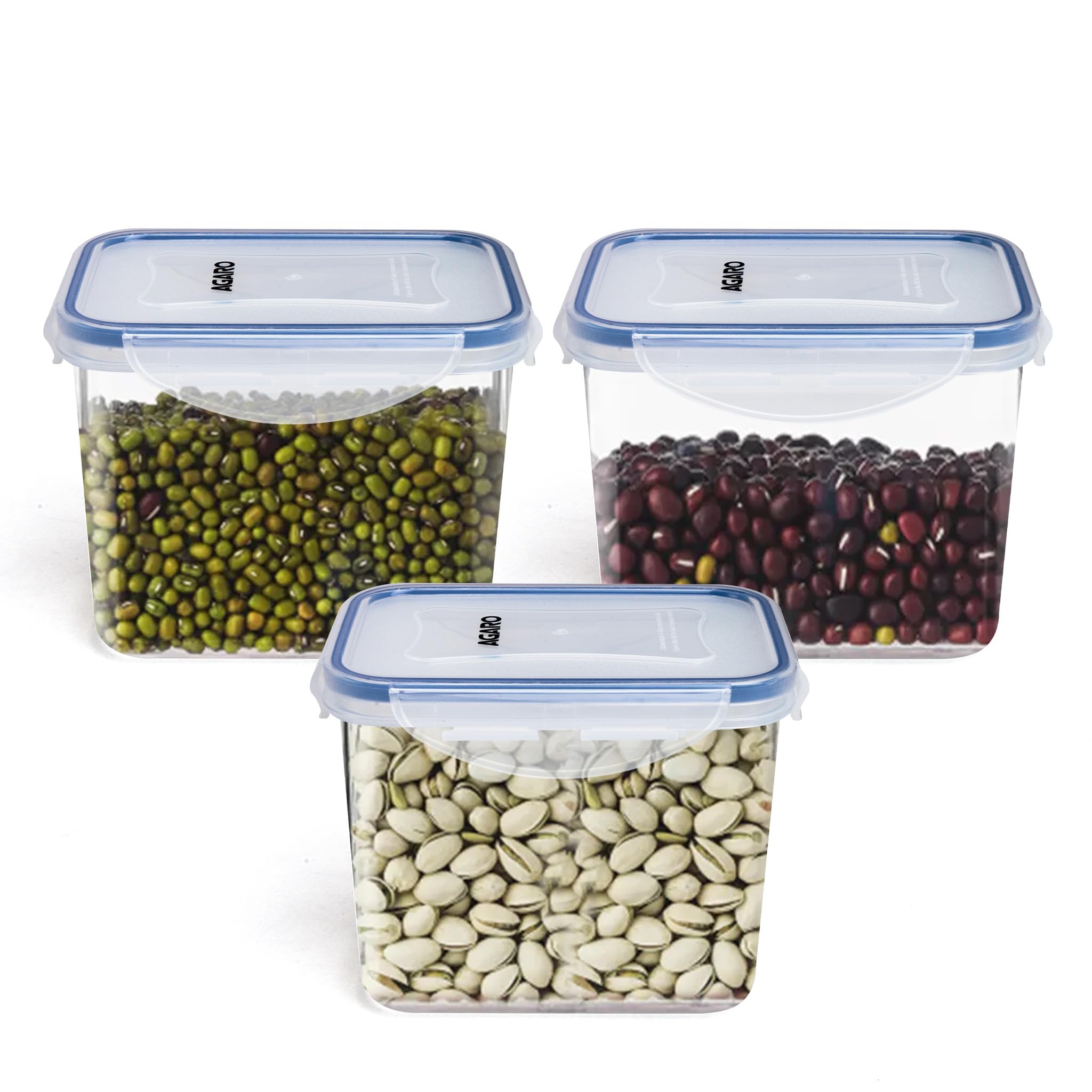 Agaro Airtight Container, Food Storage Container With Lid, Multipurpose Kitchen Container, Tall Rectangular Plastic Body, Leak P
