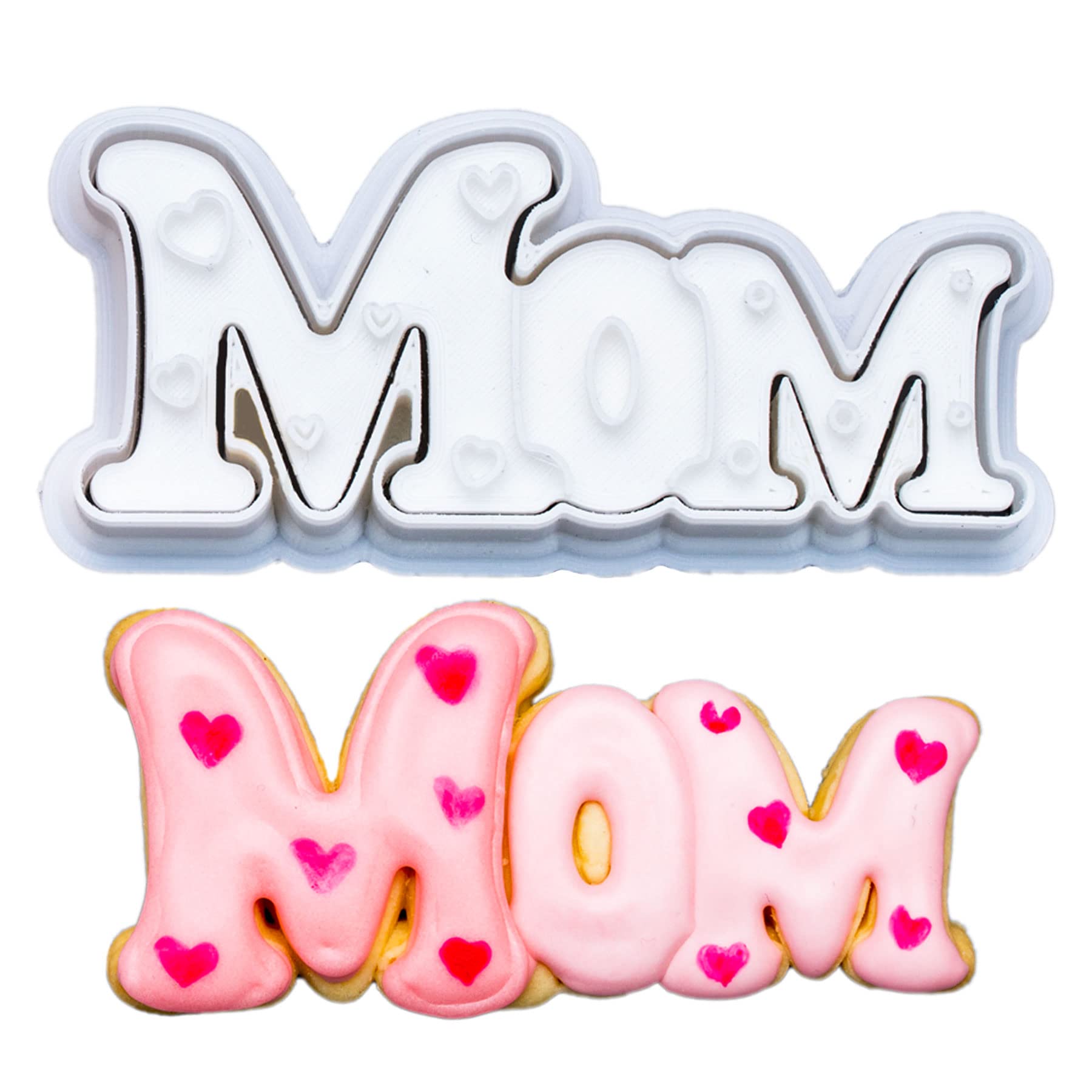 Flycalf Cookie Cutter Mom Mothers Gifts Baking Fondant Molds With Plunger Stamps Handle Detailed Cake Decor Pla Cutter Molds Par