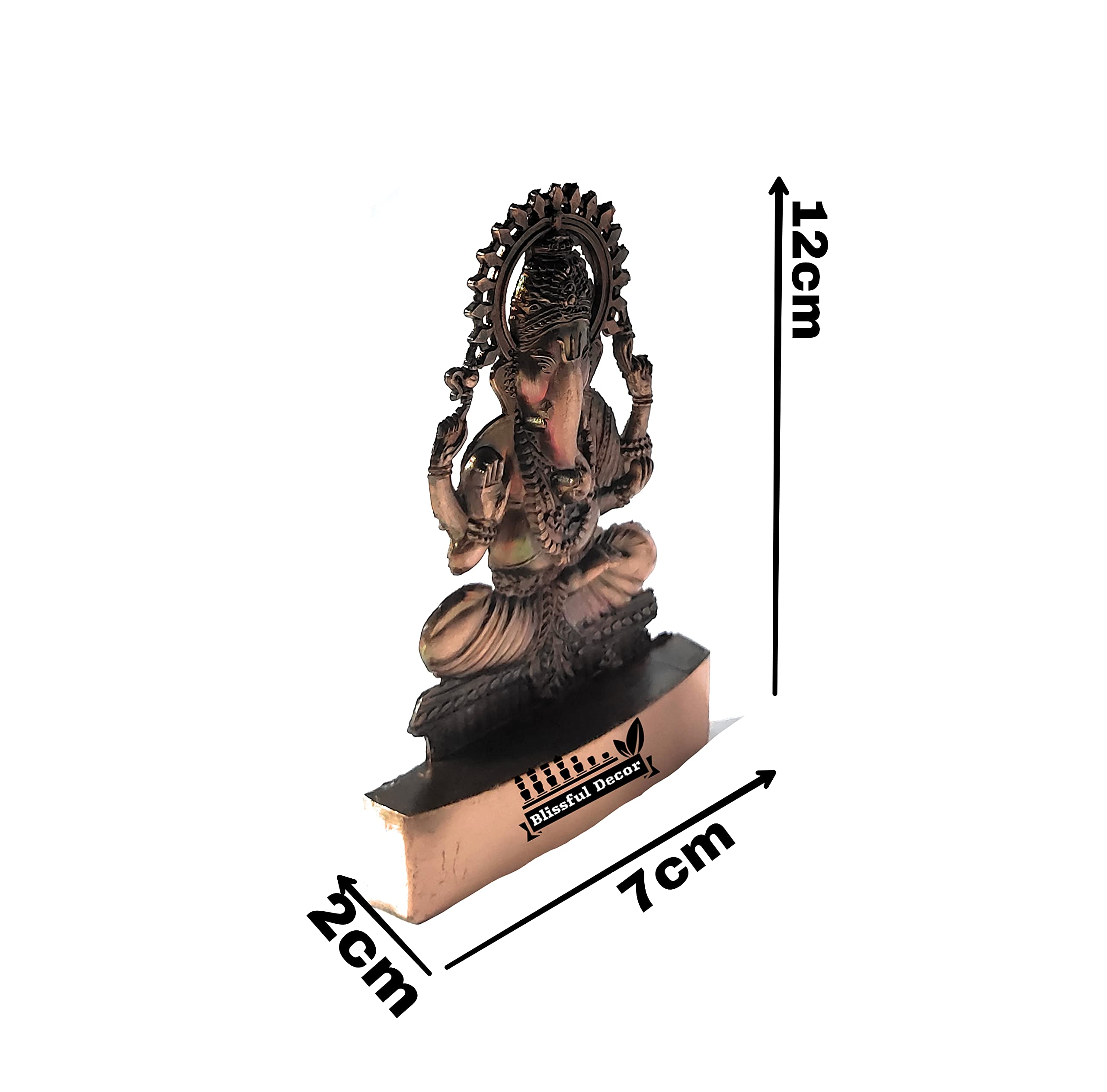Blissful Decor Amishi Handicraft Metal Laxmi Ganesha Copper Antique Finish Pujan Set Auspicious Indian Art Statues Luxmi Ganesh