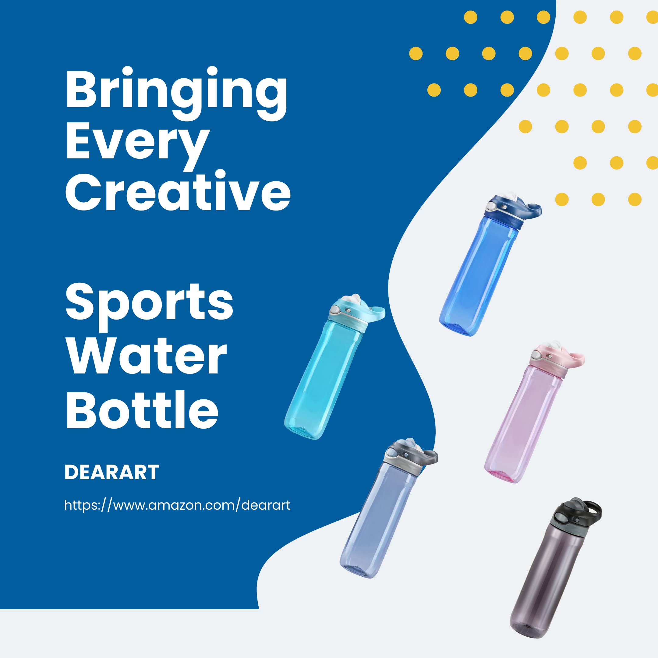 Dearart 26Oz Pink Water Bottle No Straw, Clear Bottles With Lock 100% Leak Proof Bpa Free, Easy Clean Carried Suit Yoga Gym Trav