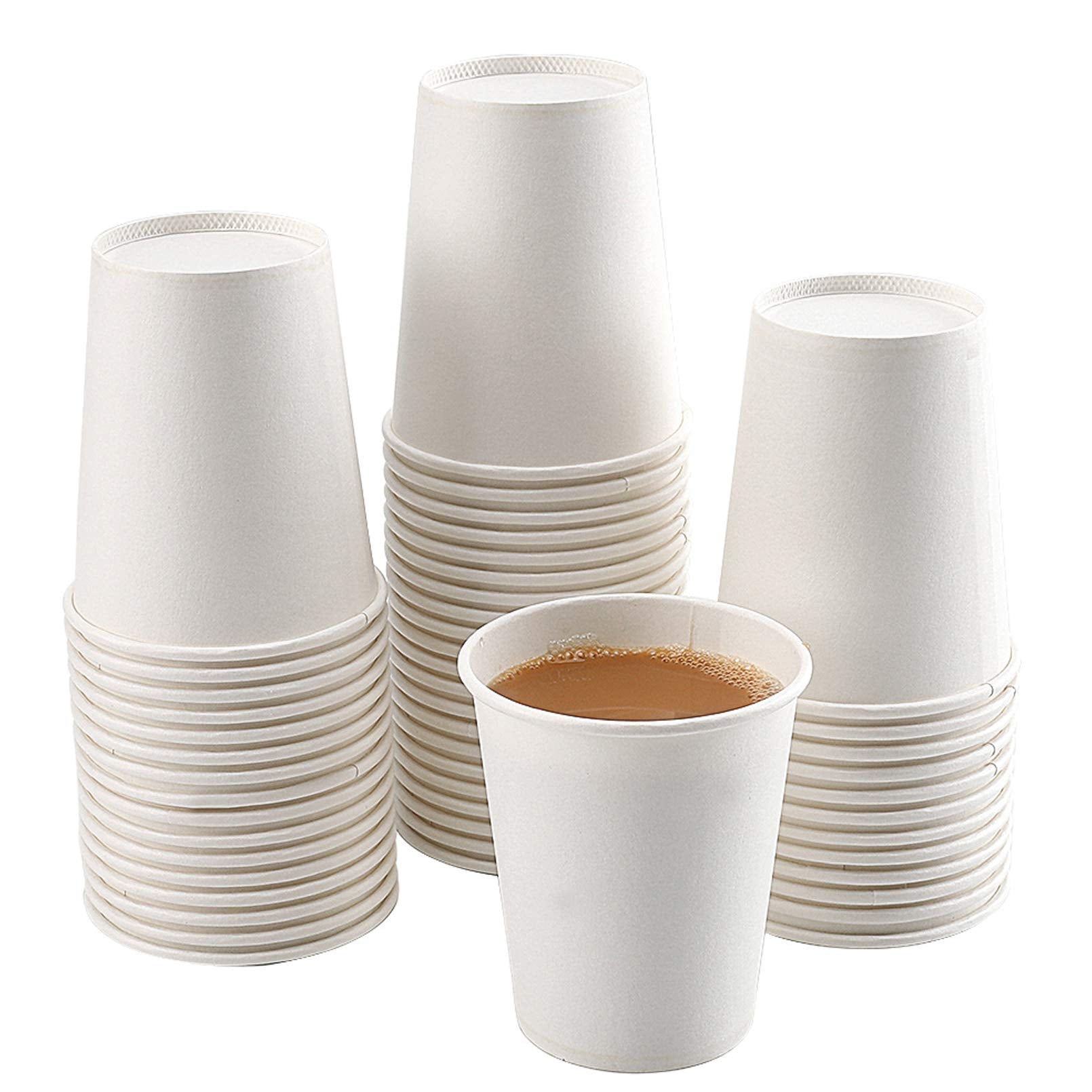 Paper Cups, 50 Pack 8 Oz Paper Cups, White Paper Coffee Cups 8 Oz Disposable White Hot Coffee Paper Cups Paper, 8 Oz Disposable
