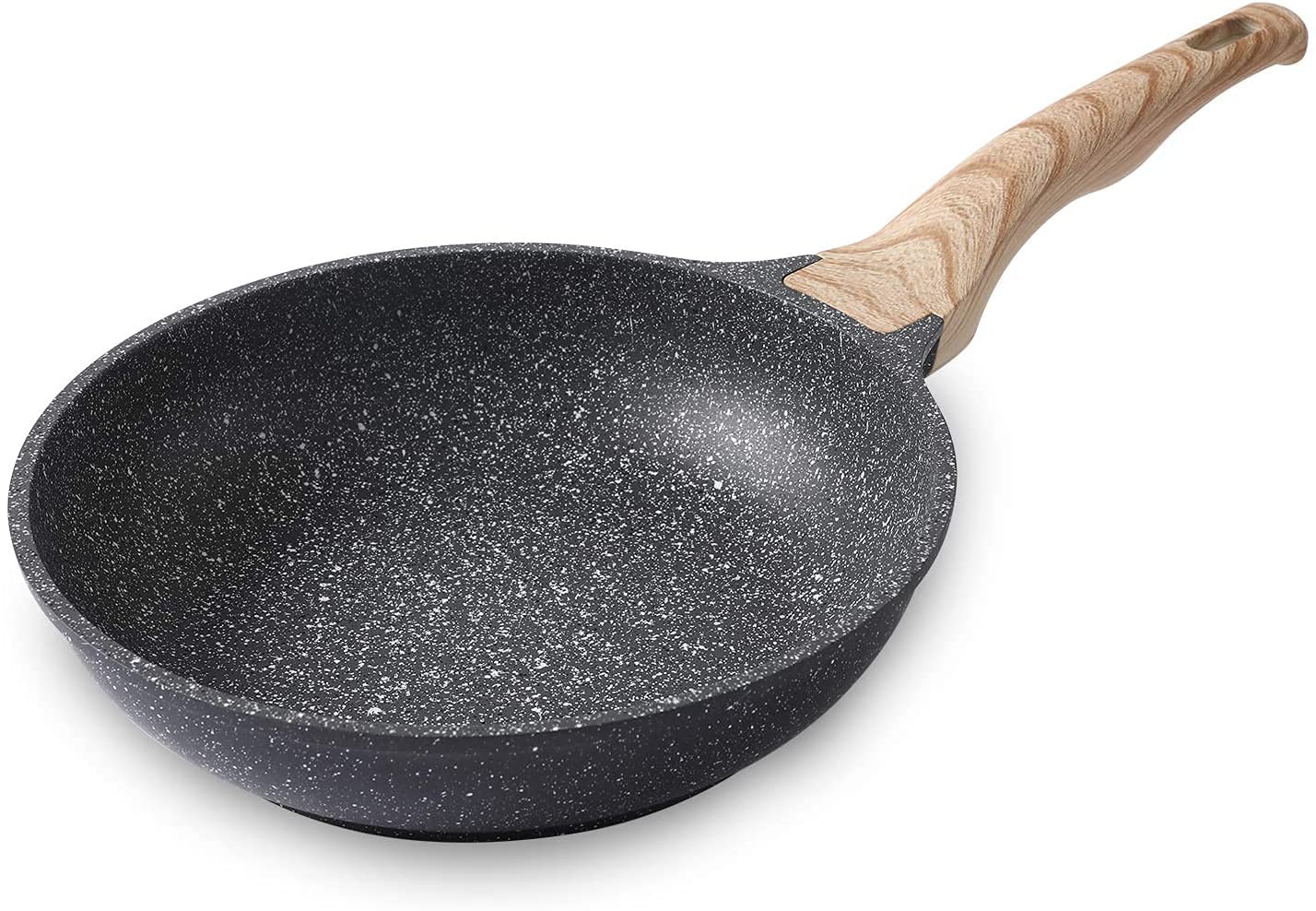 Motase 9.5 Inch Nonstick Frying Pan Skillet, Granite Coating Omelette Pan, 100% Pfoa Free Cookware Pan, Healthy Nonstick Stone F