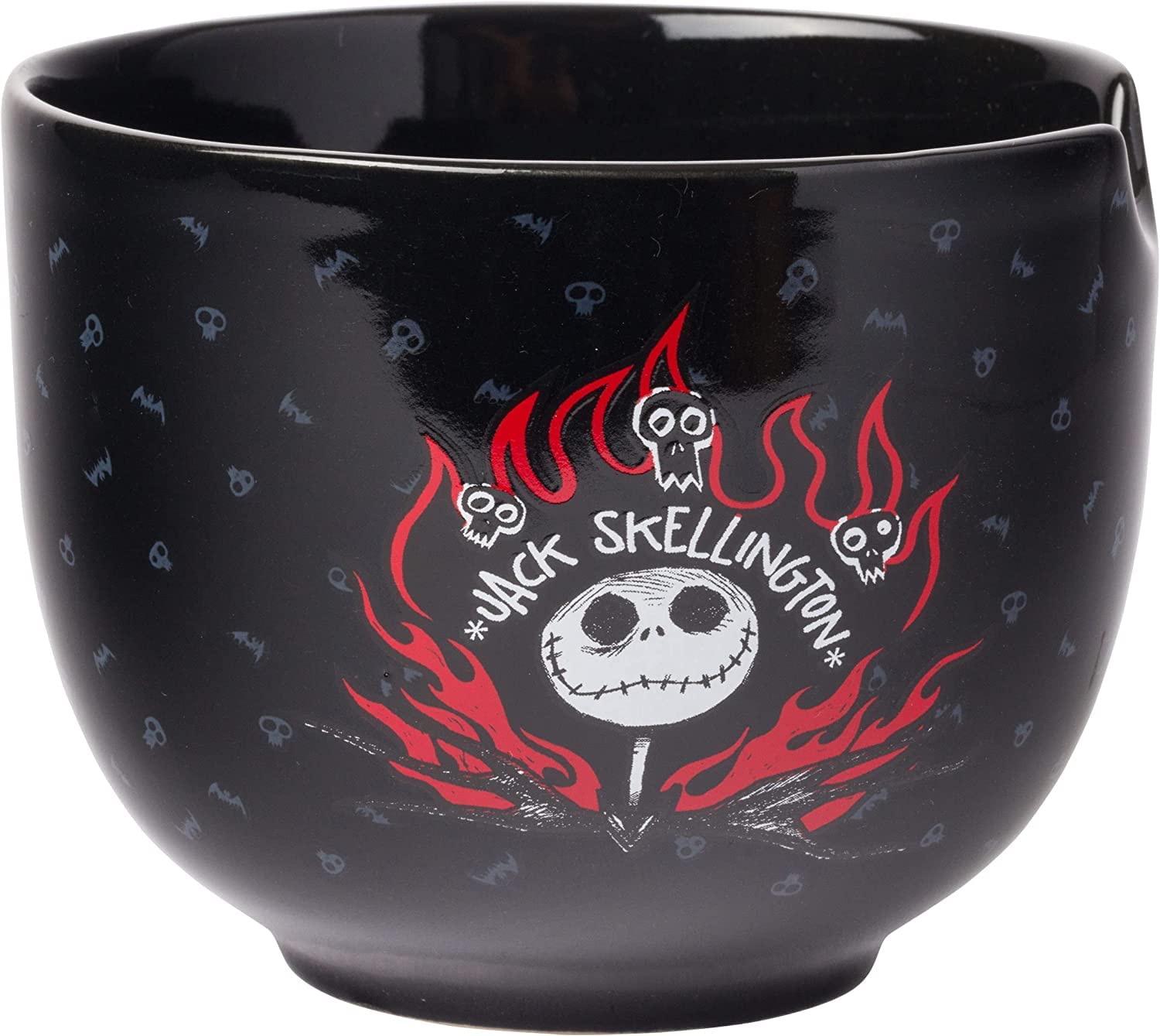 Silver Buffalo Disney Nightmare Before Christmas Jack Skellington Ceramic Ramen Noodle Rice Bowl with Chopsticks  Microwave Safe  20 Ounces