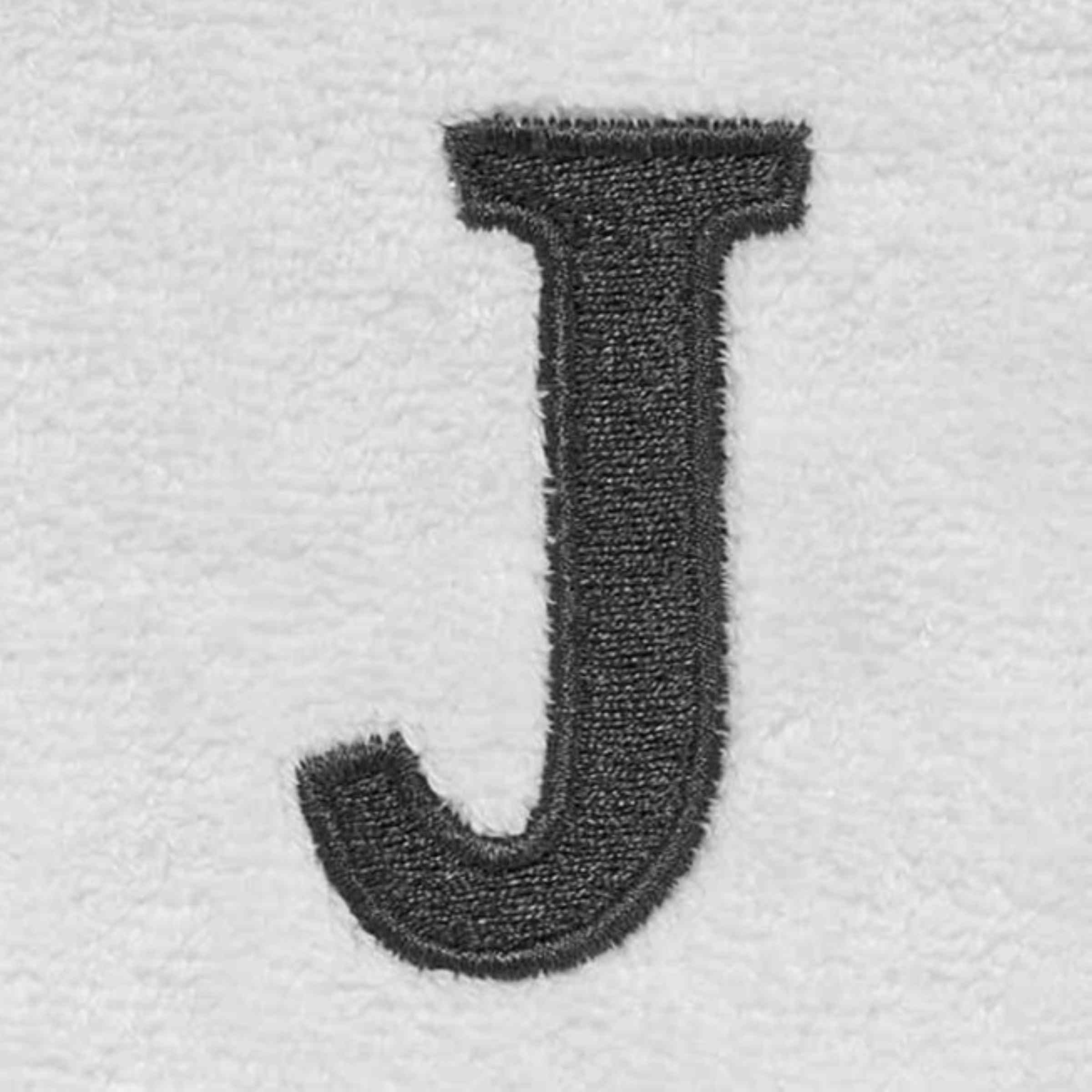 Avanti Linens - Fingertip Towel, Soft & Absorbent Cotton, Embroidered Bathroom Decor (Monogram Collection, Initial J)