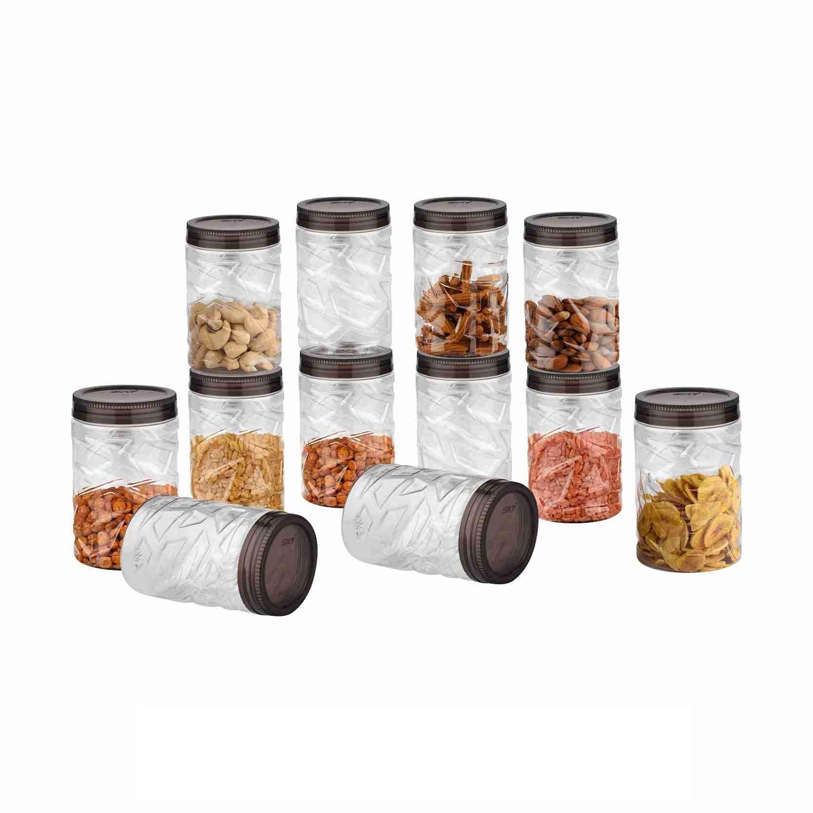 Sky Lexus Celebration 12 Pcs Storage Container Set For Kitchen (750Ml X 12 Pcs),(Grey) (12Pcs 750Ml)