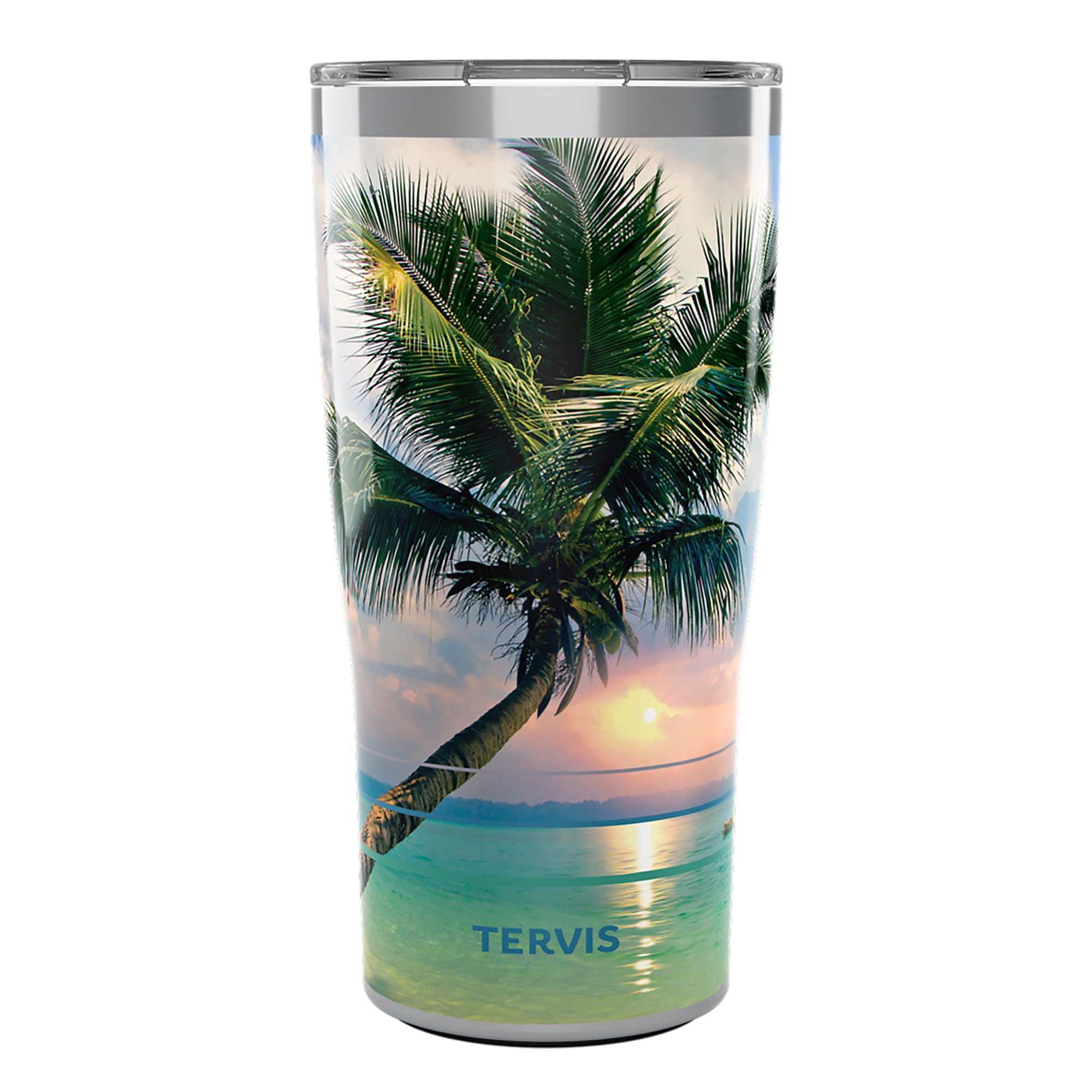 Tervis Traveler Sunset in Paradise Triple Walled Insulated Tumbler Travel Cup Keeps Drinks Cold & Hot, 30oz, Stainless Steel