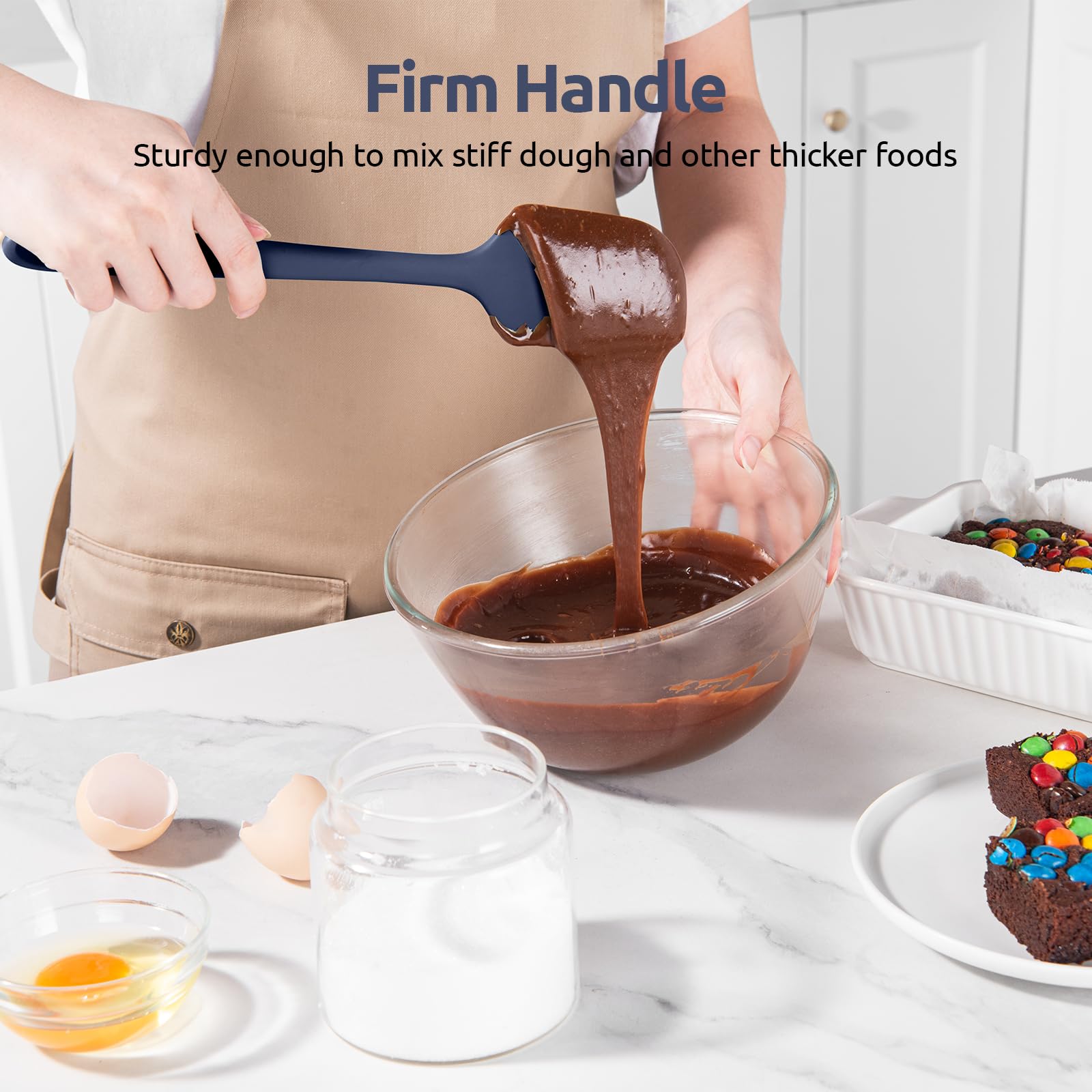 Heat Resistant Silicone Spatula Set: U-Taste 600F High Temp Seamless Food Grade Food Grade Flexible Rubber Silicon Kitchen Cooki