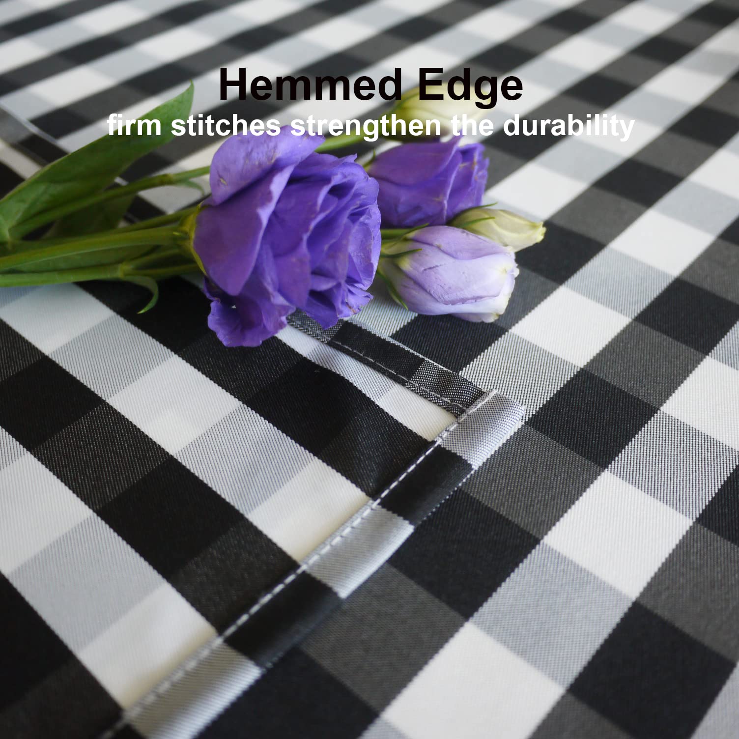 Weavric Buffalo Check Rectangular Tablecloth, 52 X 114 Inches, Washable Gingham For Buffet Table, Outdoor Picnic, Halloween, Par