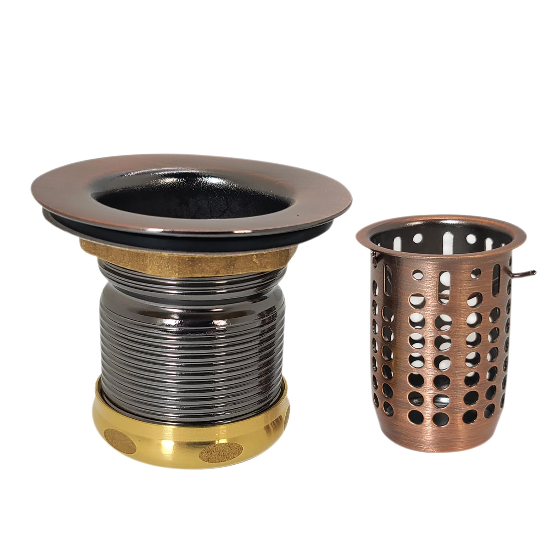 Westbrass D218-11 Junior Bar And Laundry Sink Drain Assembly With Removable Strainer Basket, 1-Pack, Antique Copper