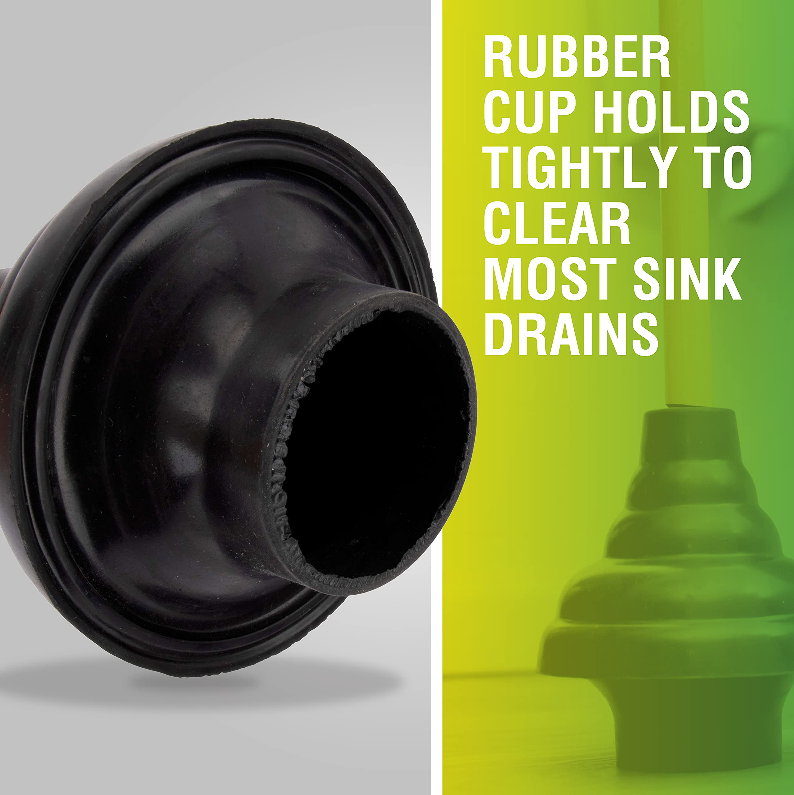Ldr 512 3410A Heavy Duty Drain Handle Double Thrust Rubber Force Cup Removes Clogs For Bathrooms, Kitchens, Baths, Showers, Powe