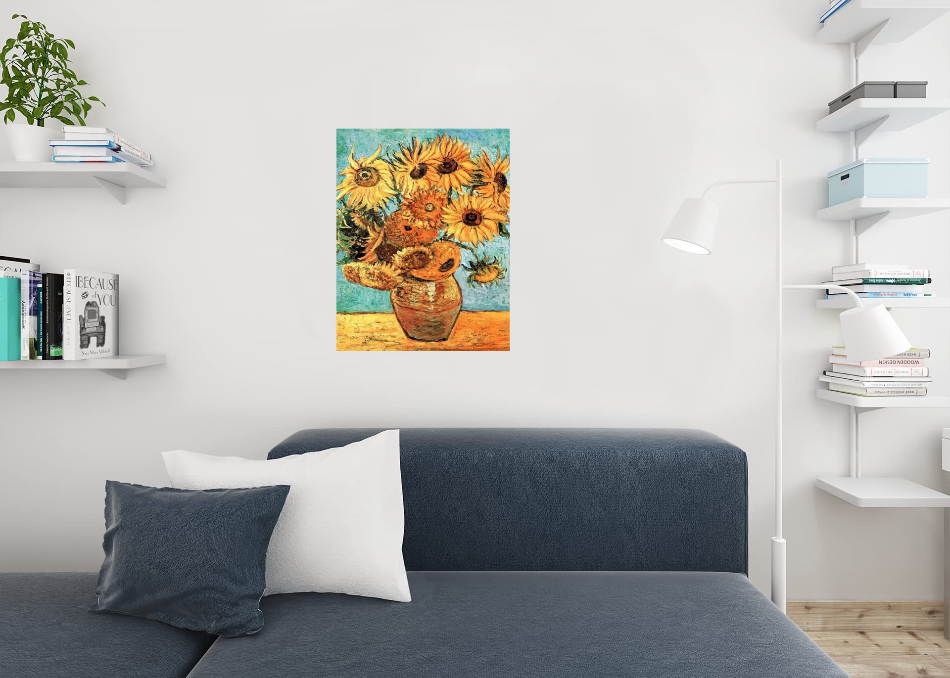 Vincent Van Gogh Vase With Twelve Sunflowers Van Gogh Wall Art Impressionist Painting Style Nature Spring Flower Wall Decor Vase Bouquet Poster Romantic Artwork Cool Wall Decor Art Print Poster 24x36