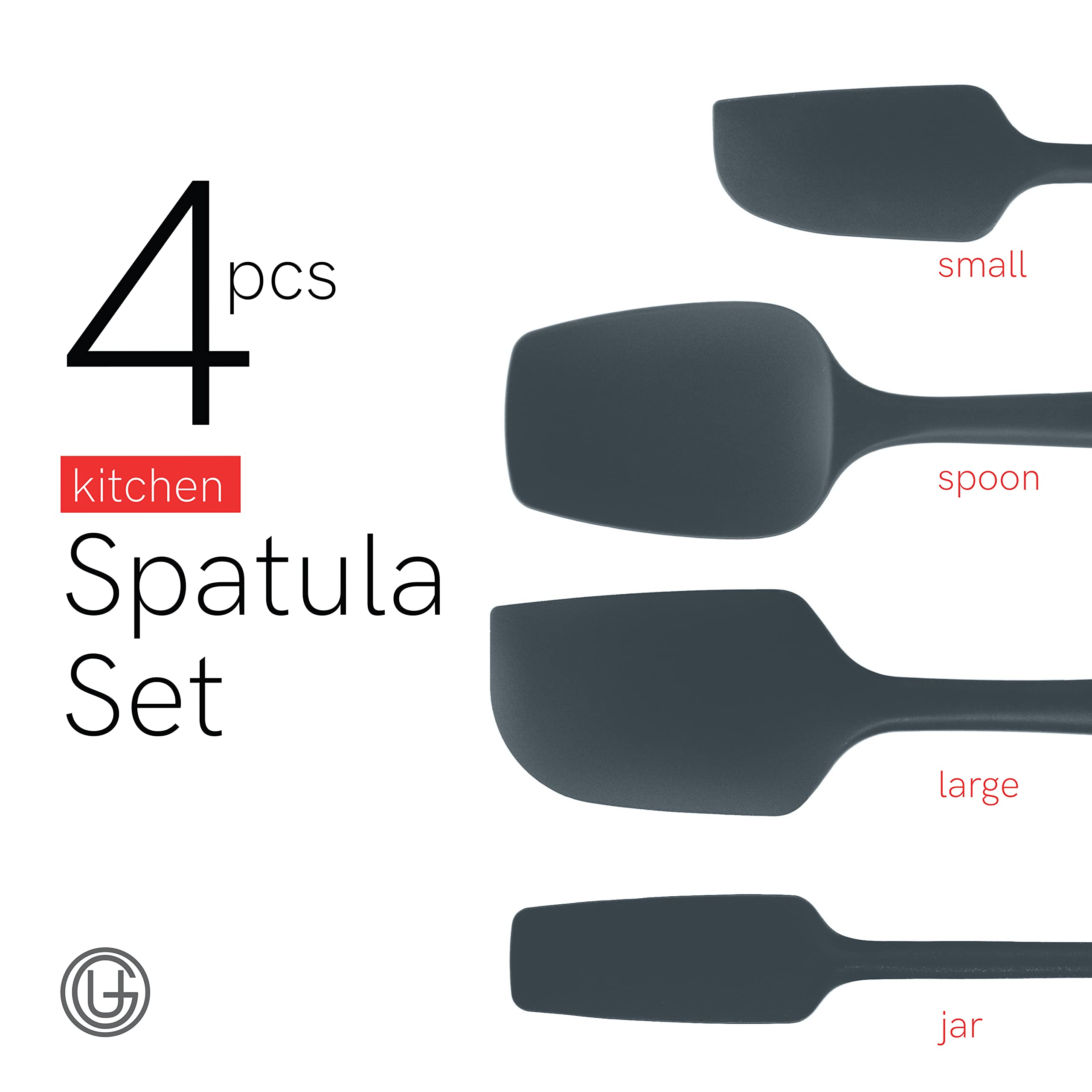 Upgood Silicone Spatula Set 600F - High Heat Resistant Nonstick, Small And Large Kitchen Spatulas - Flexible Bpa Free Profession