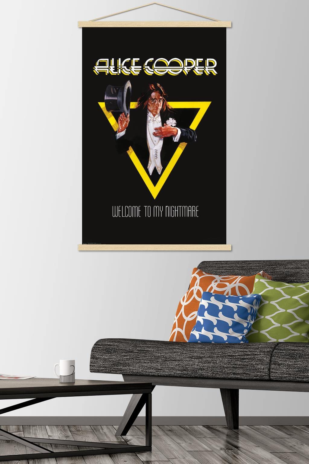 Trends International Alice Cooper - Welcome Wall Poster, 22.375'' X 34'', Premium Print And Beechwood Hanger Bundle