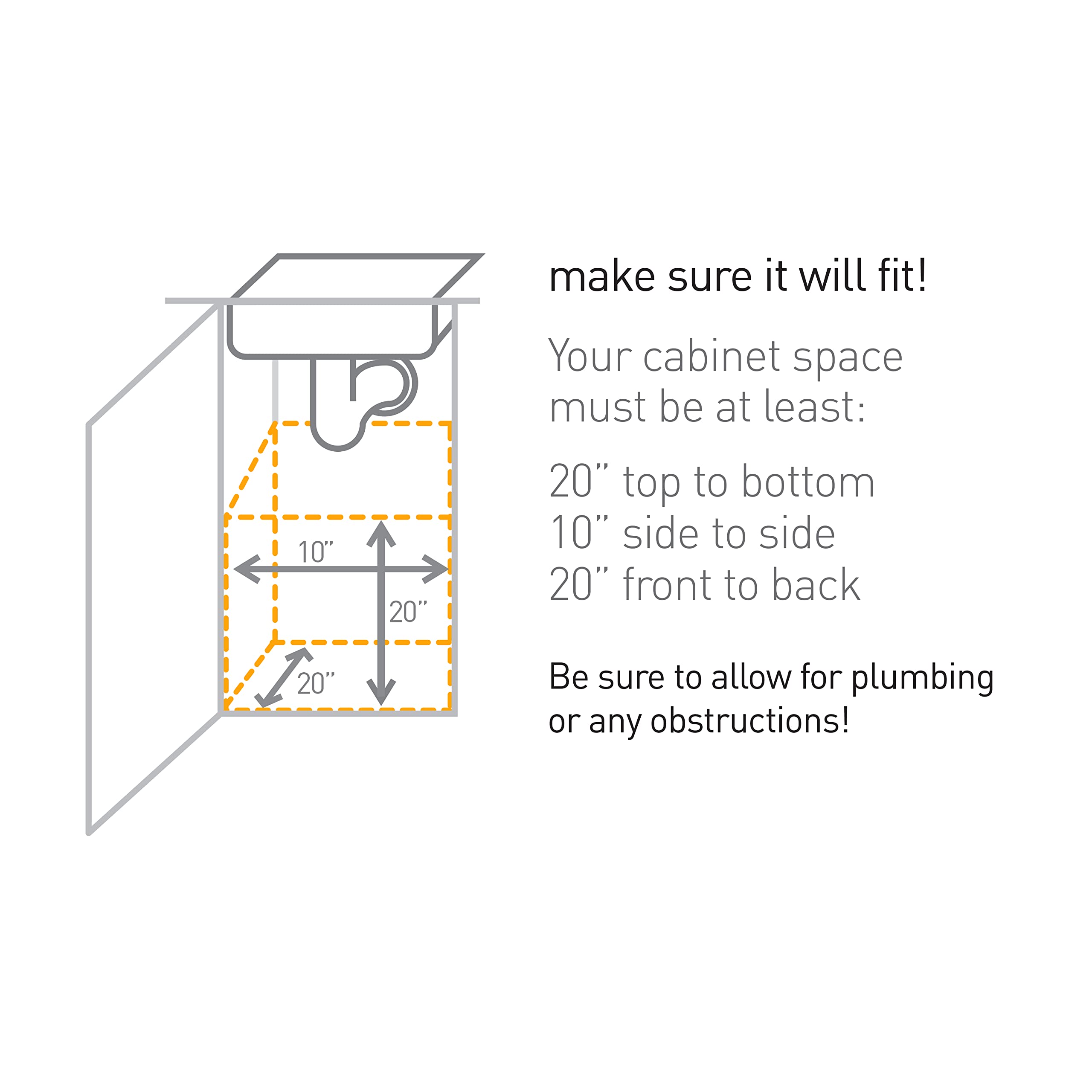 simplehuman 30 Liter  8 gallon Under counter Kitchen cabinet Pull-Out Trash can  Heavy-Duty Steel Frame