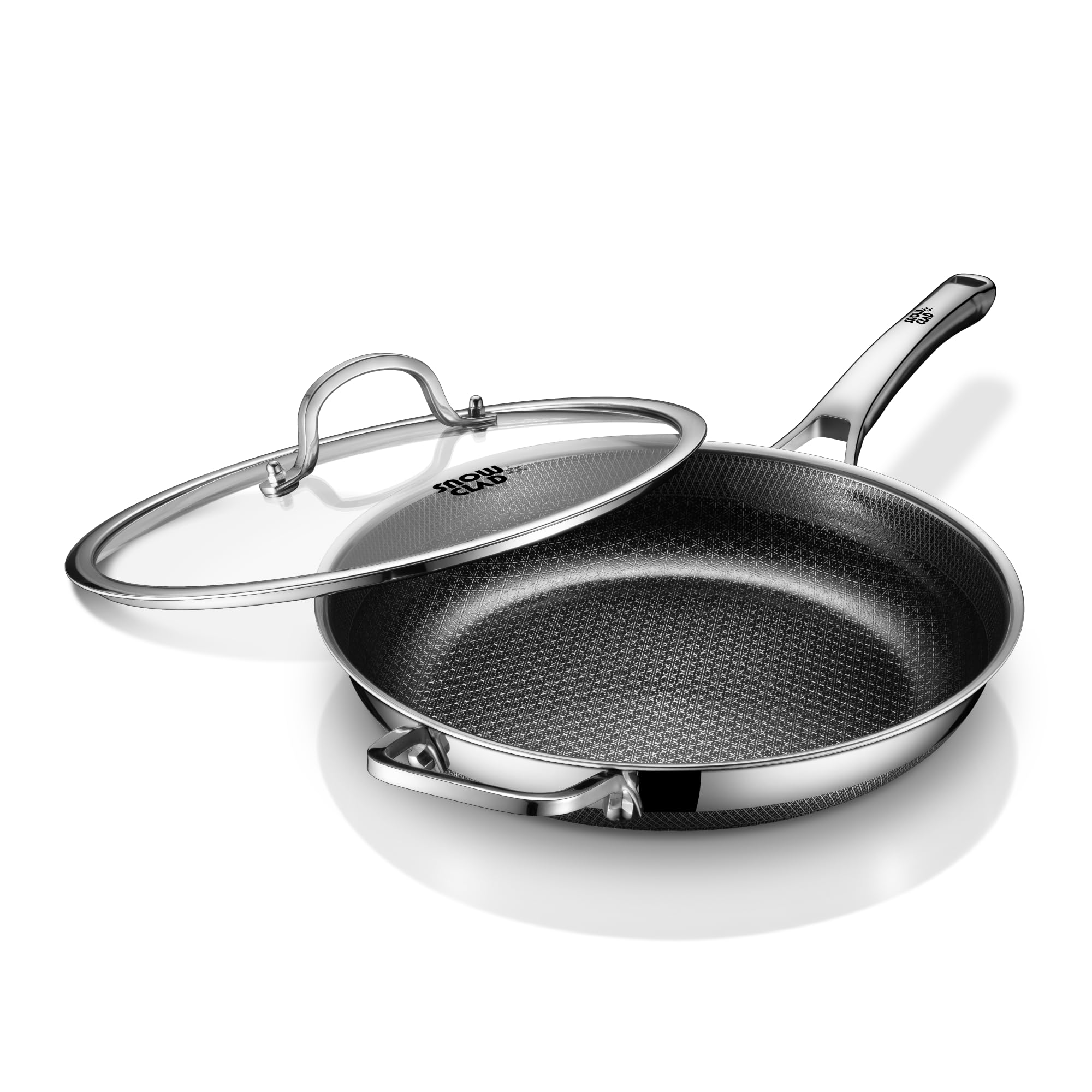 SNOWCLAD Non Stick Frying Pans,12Inch Stainless Steel Skillet with Handle