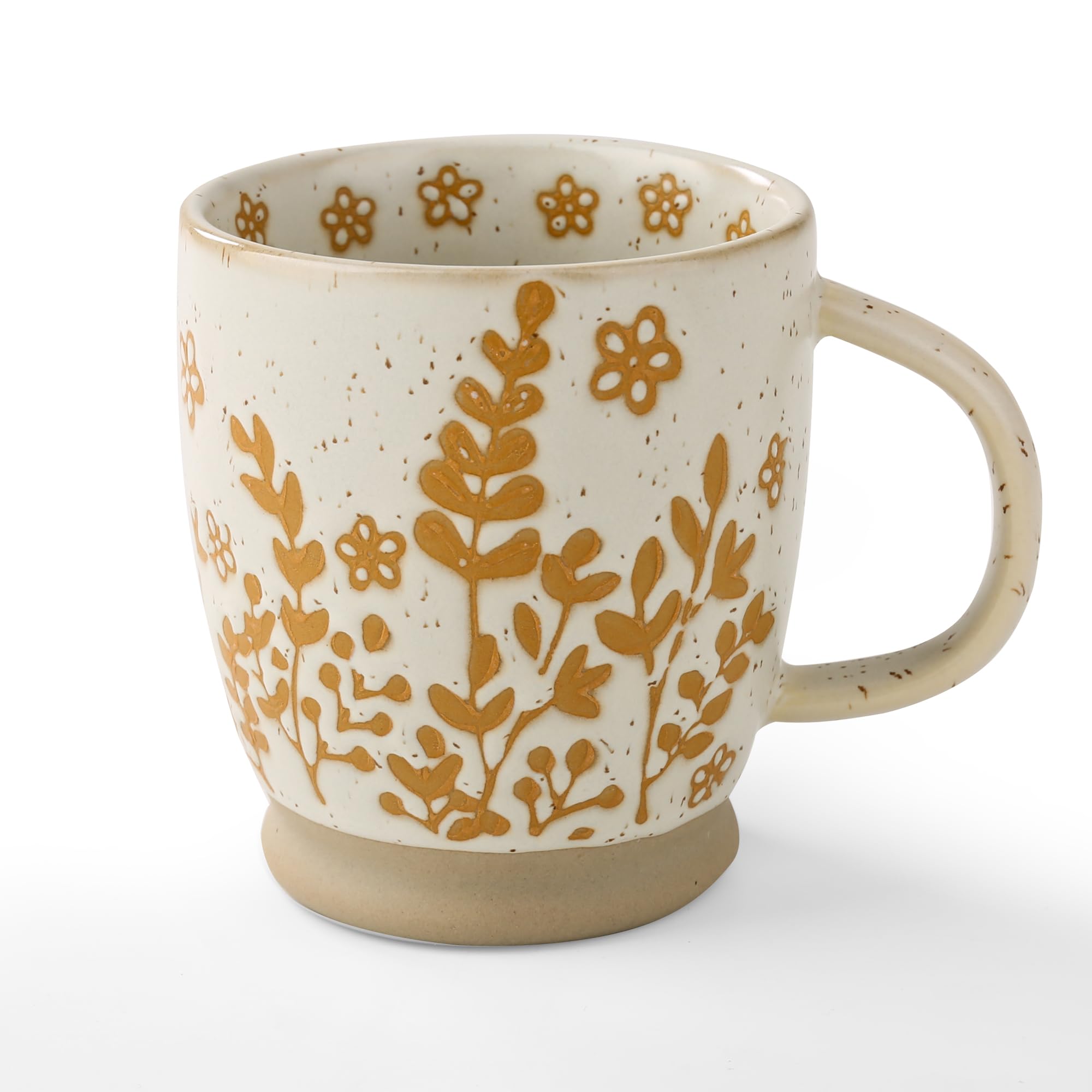 GALUCKSY Ceramic Coffee Mug with Colorful Pattern, 18OZ Stoneware Coffee Mug with Large Handle, Tea Cup for Cappuccino, Cocoa, L