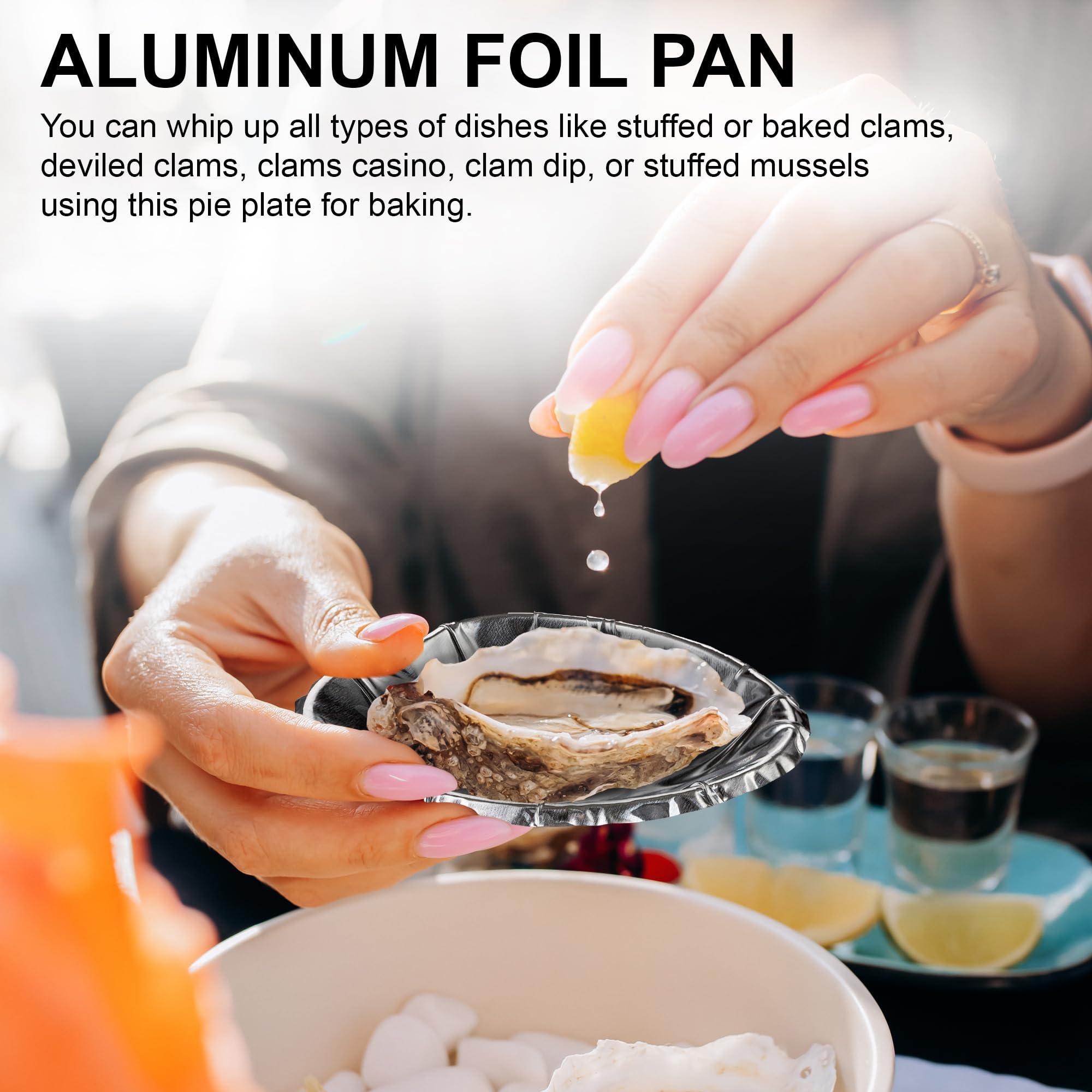 Mt Products Aluminum Foil Clamshells - Pack Of 50 Mini Pans For Baking Clam Shells - Disposable Pie Tins - Plate For Serving All